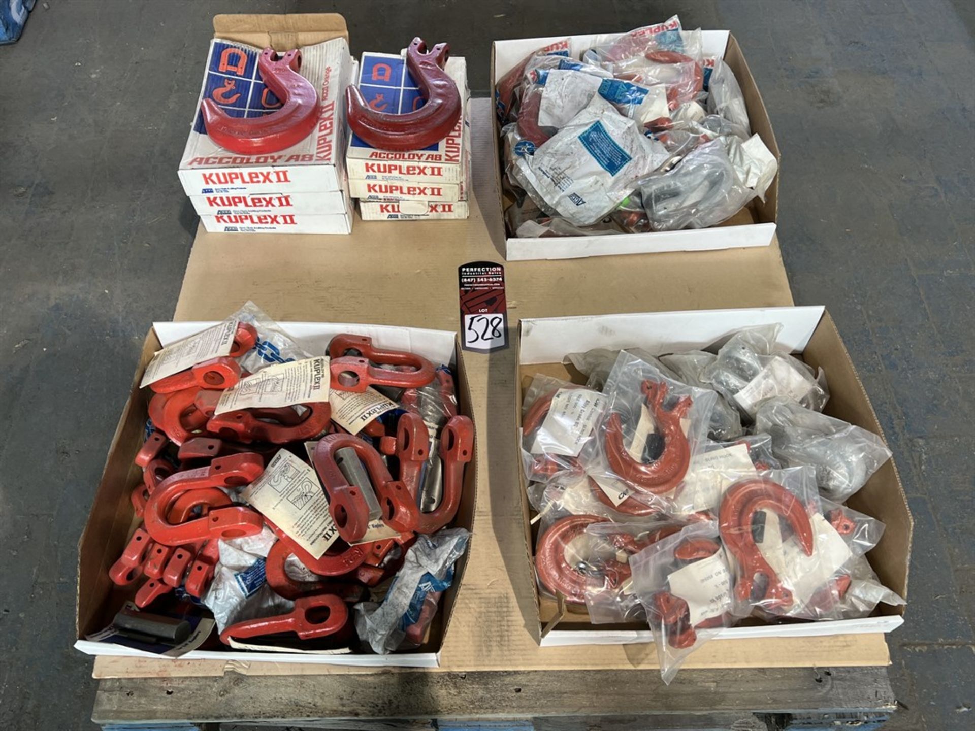 Pallet of Lifting Hooks and KUPLEX Chain Coupler (Building 44)