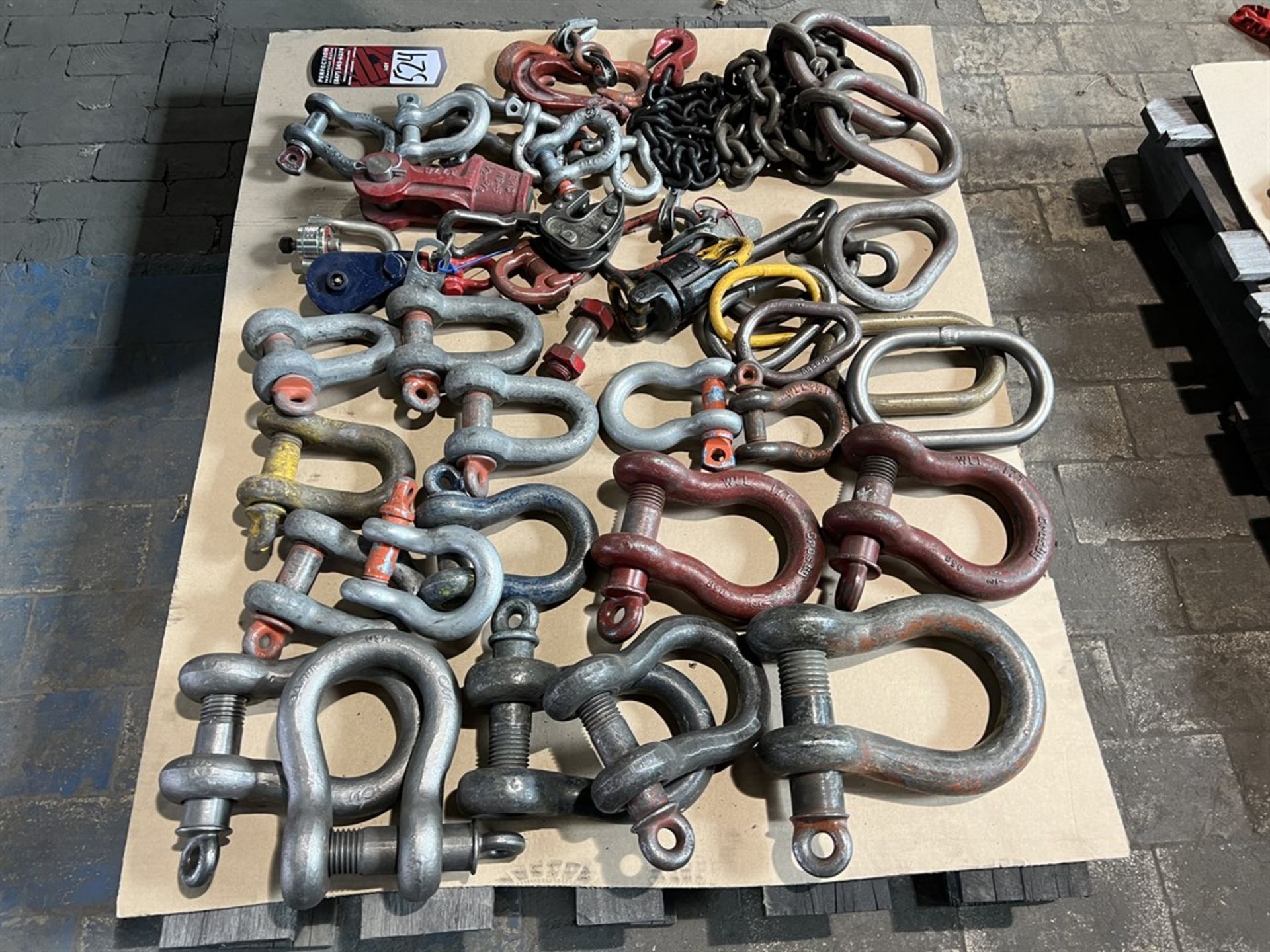 Pallet of Hoist Rings, Plate Lifter and Shackles (Building 44)