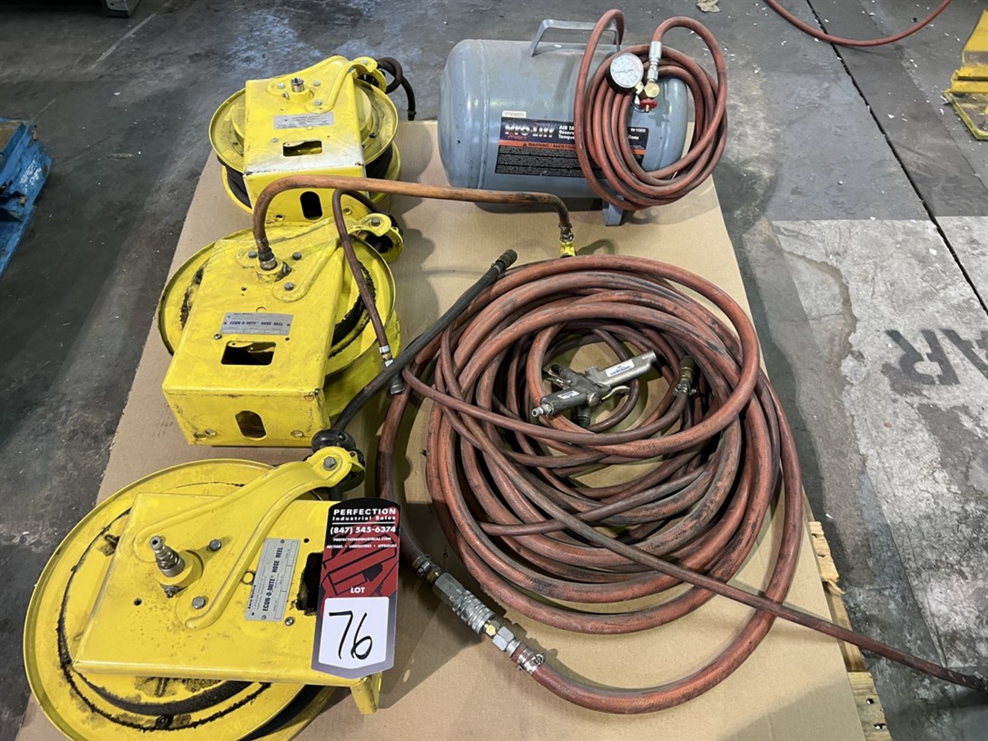 Pallet of (3) AERO MOTIVE D620A Hose Reels, PROLIFT 5 Gal Air Tank and Air Hose (Building 44) - Image 2 of 2