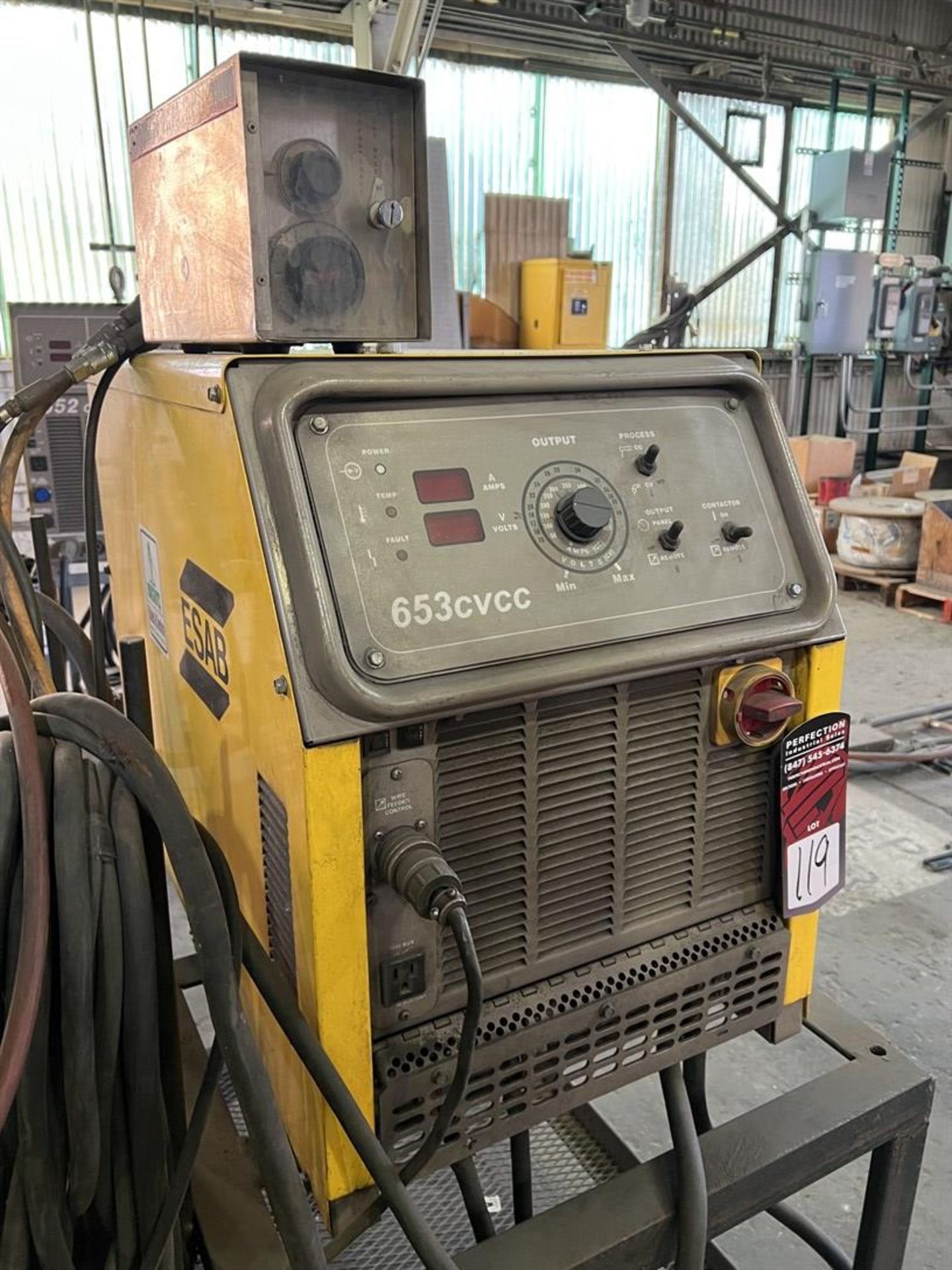 ESAB 653 CV/CC MIG Welder, s/n MG-J047058, w/ Esab MIG 35 Wire Feed (Building 44) - Image 3 of 5