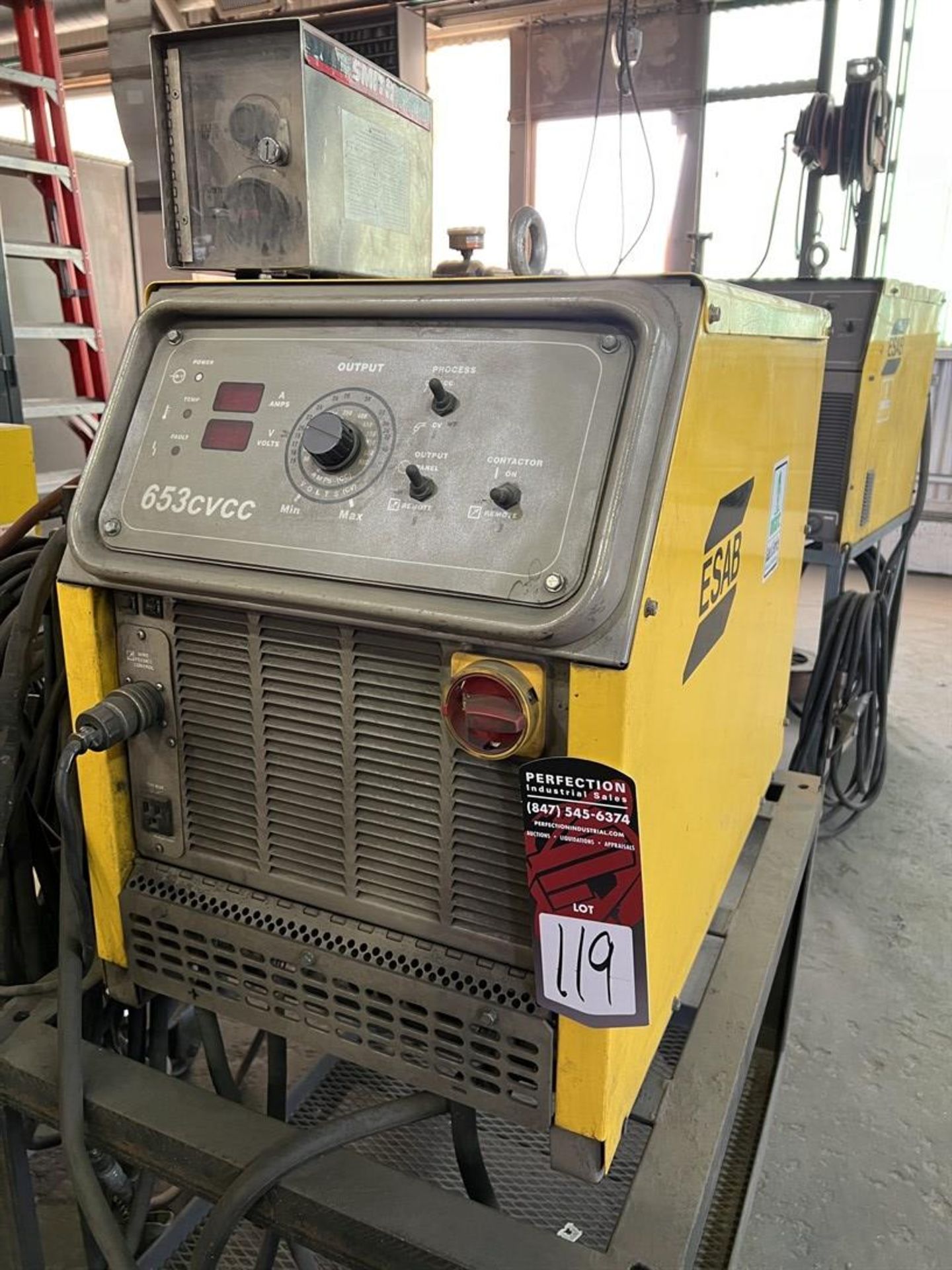 ESAB 653 CV/CC MIG Welder, s/n MG-J047058, w/ Esab MIG 35 Wire Feed (Building 44) - Image 2 of 5