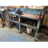 Steel Table, 30" x 72", w/ 4.5" WILTON Bullet Vise and Ridgid Pipe Vise (Building 44)