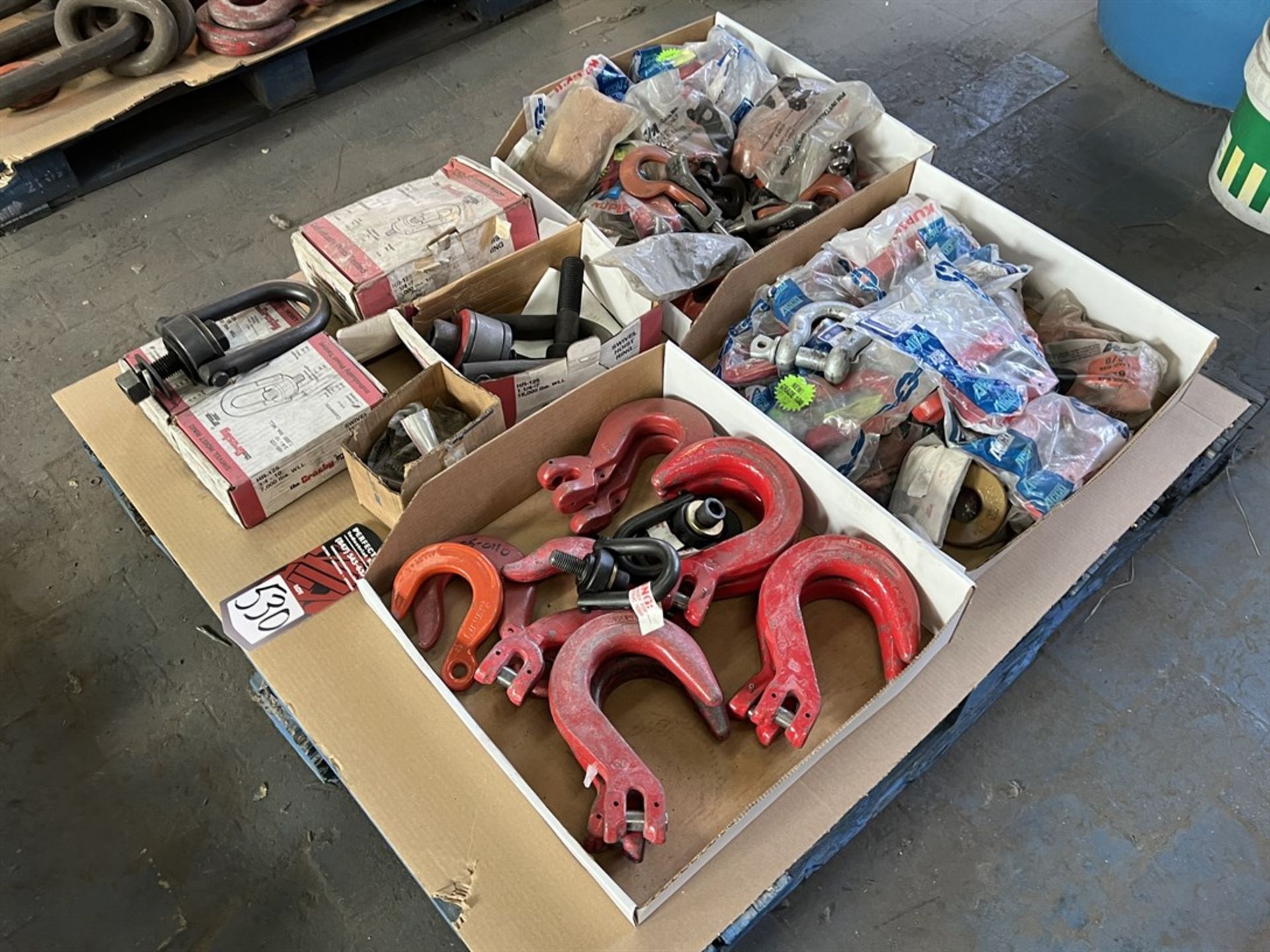 Pallet of Lifang Hooks, Hoist Rings and Shackles (Building 44)