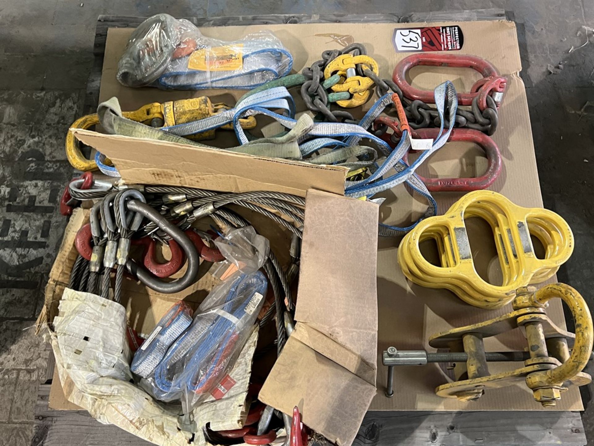 Pallet of Lifting Hooks, Lifting Cable, and Nylon Slings (Building 44) - Image 2 of 2