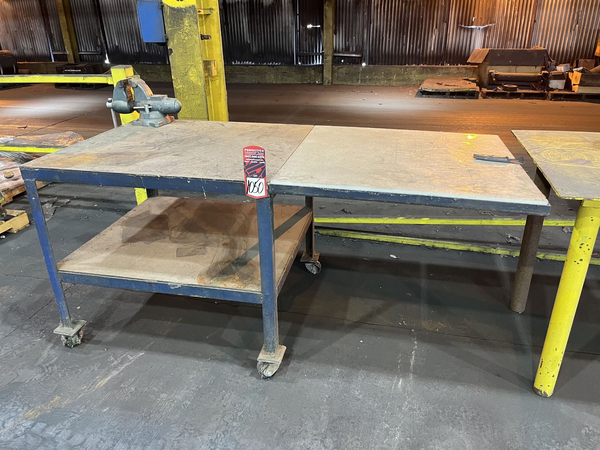 Steel Table, 36" x 40" w/ WILTON 3.5" Bench Vise