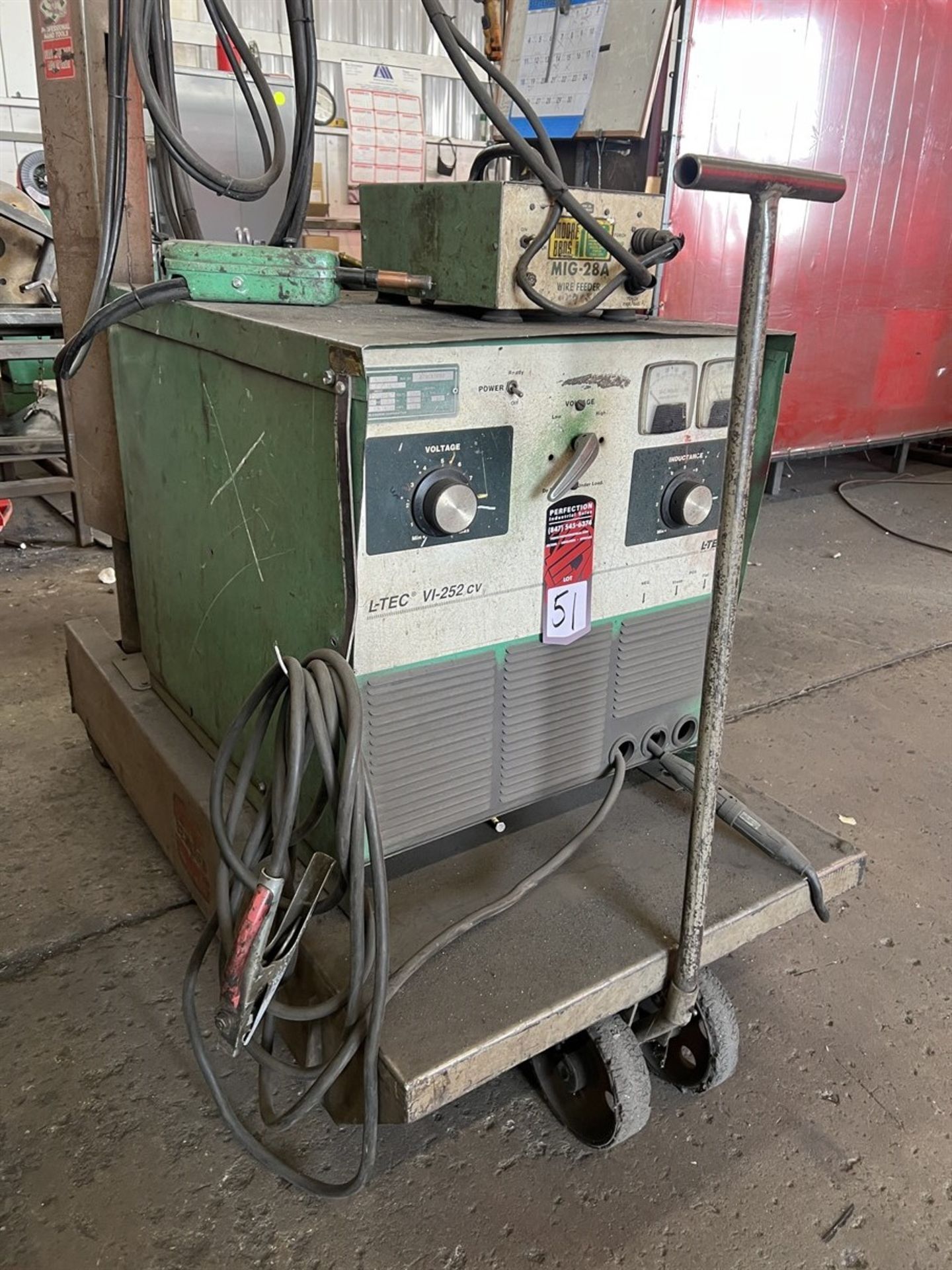 L-TEC VI-252 CV MIG Welder, s/n B79C17093, w/ MIG-28A Wire Feeder and Boom, (Fab Shop) - Image 2 of 5