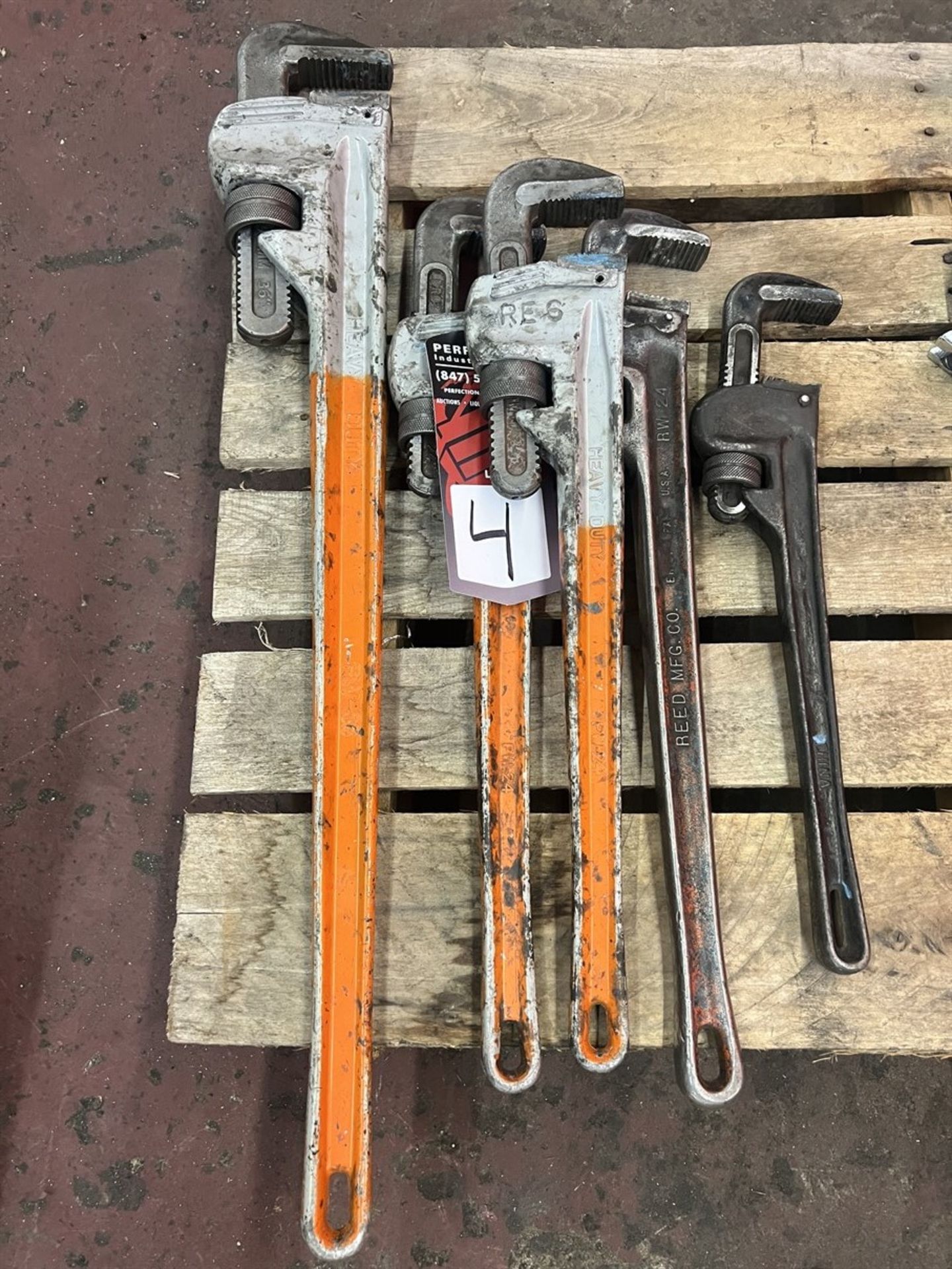 Lot of Pipe Wrenches from 18-36", (Fab Shop)