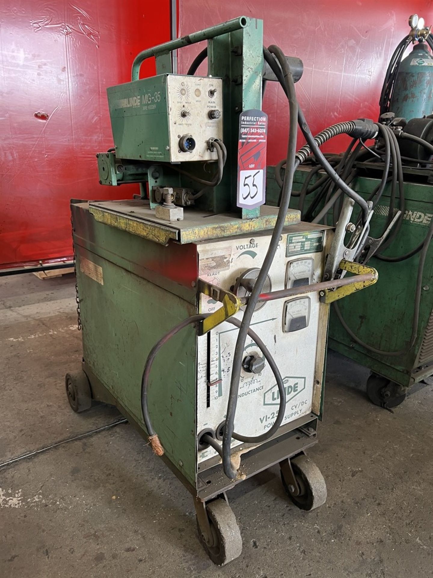 LINDE VI-253 MIG Welder, s/n B80C19474, w/ Linde MIG-35 Wire Feeder, (Fab Shop) - Image 2 of 5