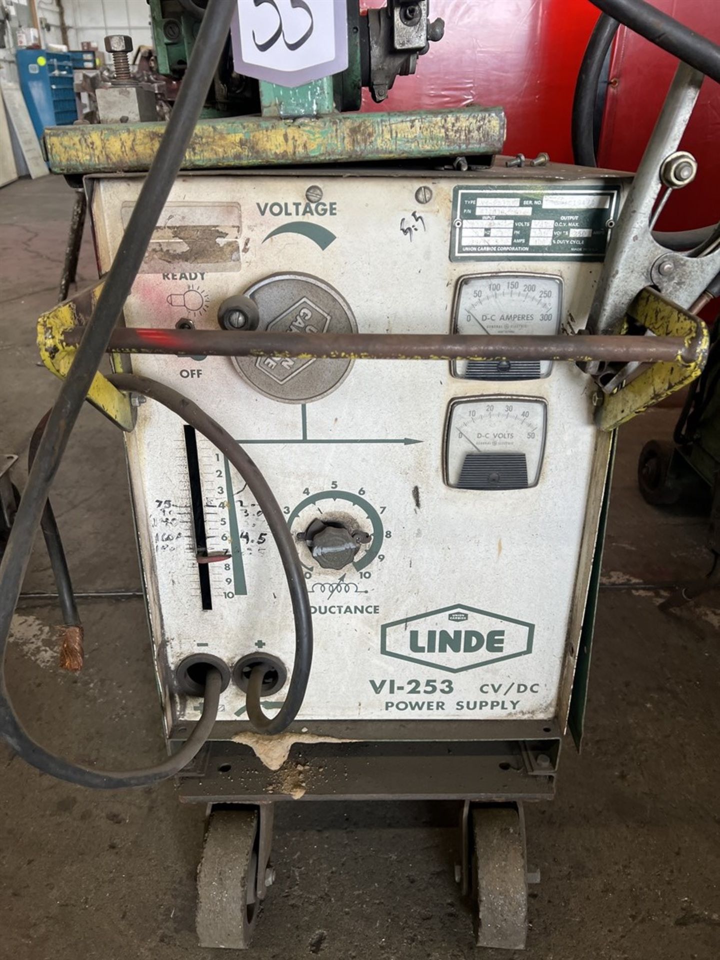 LINDE VI-253 MIG Welder, s/n B80C19474, w/ Linde MIG-35 Wire Feeder, (Fab Shop) - Image 3 of 5