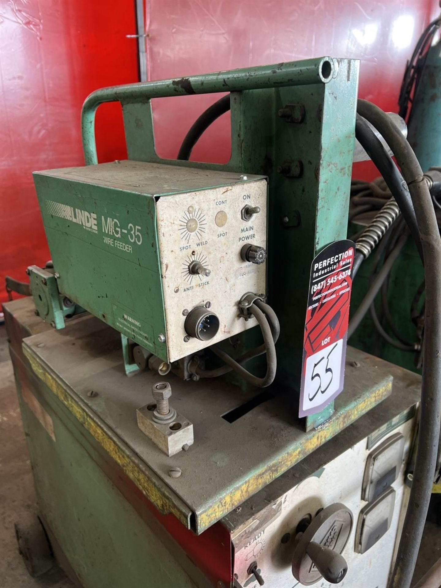 LINDE VI-253 MIG Welder, s/n B80C19474, w/ Linde MIG-35 Wire Feeder, (Fab Shop) - Image 5 of 5