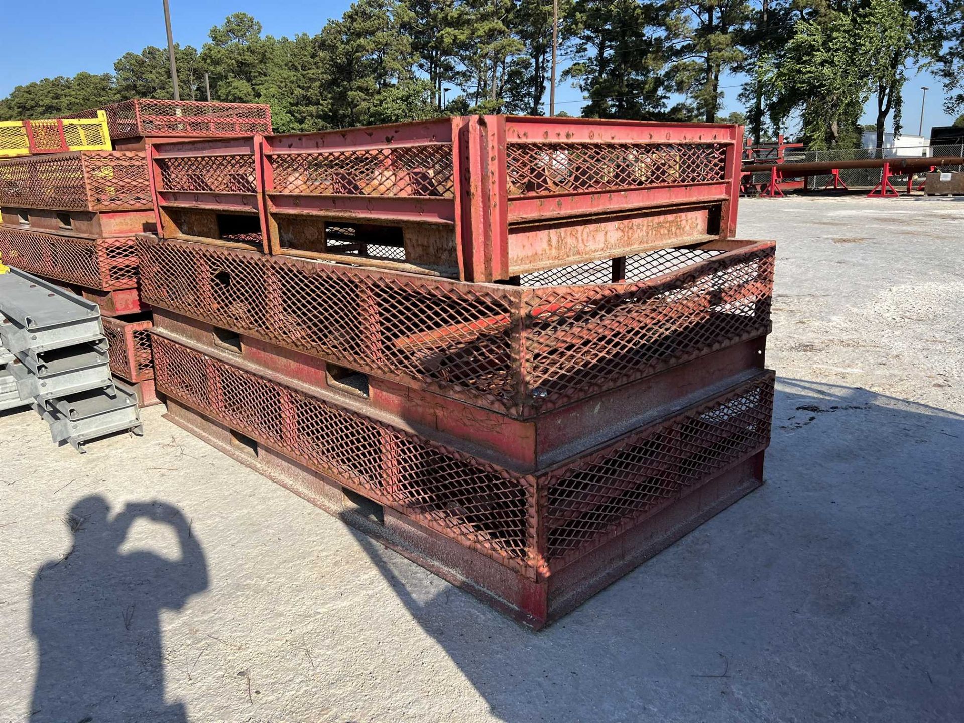 Lot of (14) Wire Mesh Fabricated Baskets, (4) 108" x 48" x 12" High (Yellow), (7) 122" x 62" x 22" - Image 8 of 8