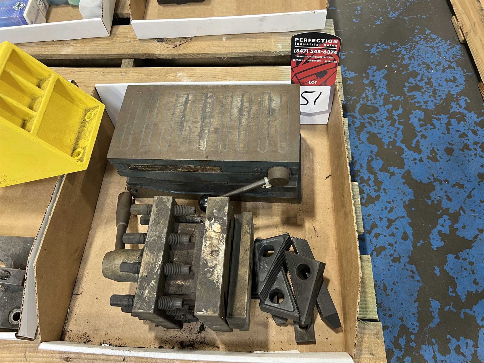 Lot of (1) 4-Sided Tool Post, Brown & Sharpe 6 x 12 Surface Grinder Sine Plate (Located in Conroe,