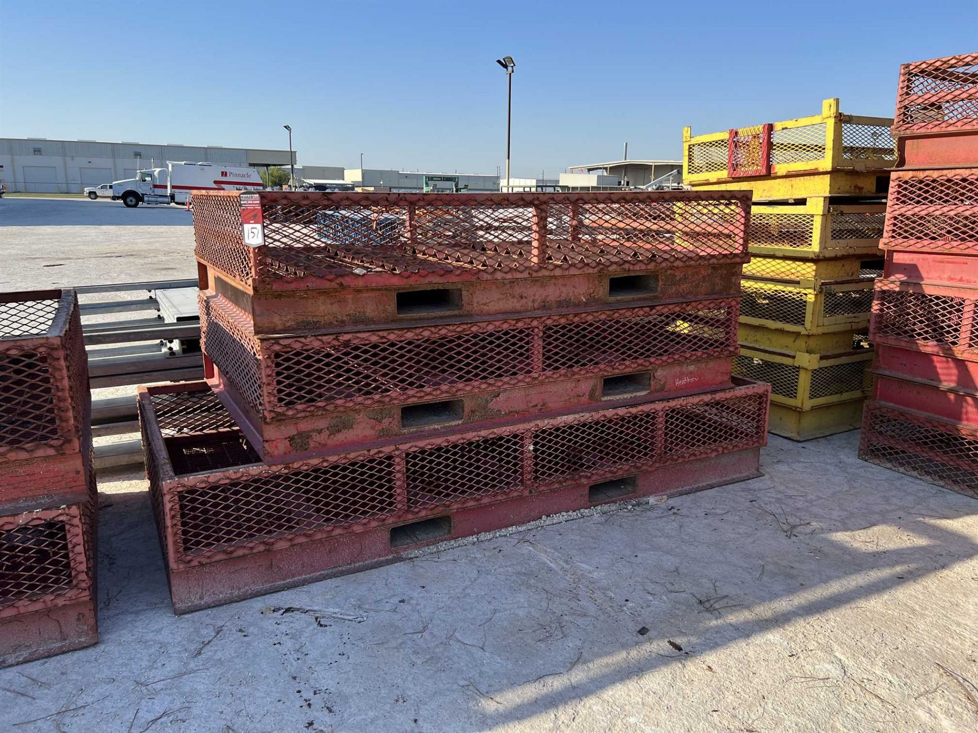 Lot of (14) Wire Mesh Fabricated Baskets, (4) 108" x 48" x 12" High (Yellow), (7) 122" x 62" x 22" - Image 3 of 8