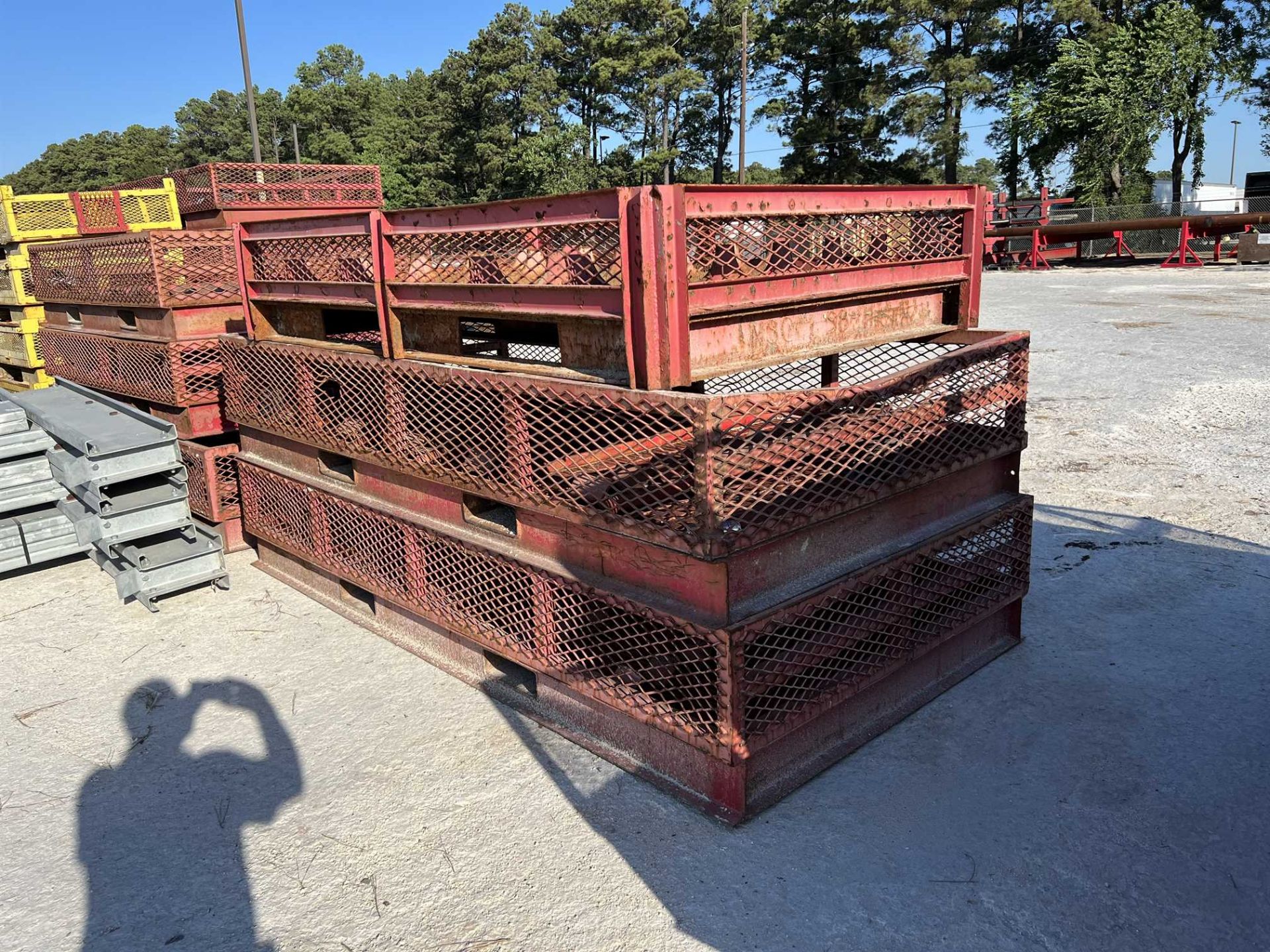 Lot of (14) Wire Mesh Fabricated Baskets, (4) 108" x 48" x 12" High (Yellow), (7) 122" x 62" x 22" - Image 7 of 8