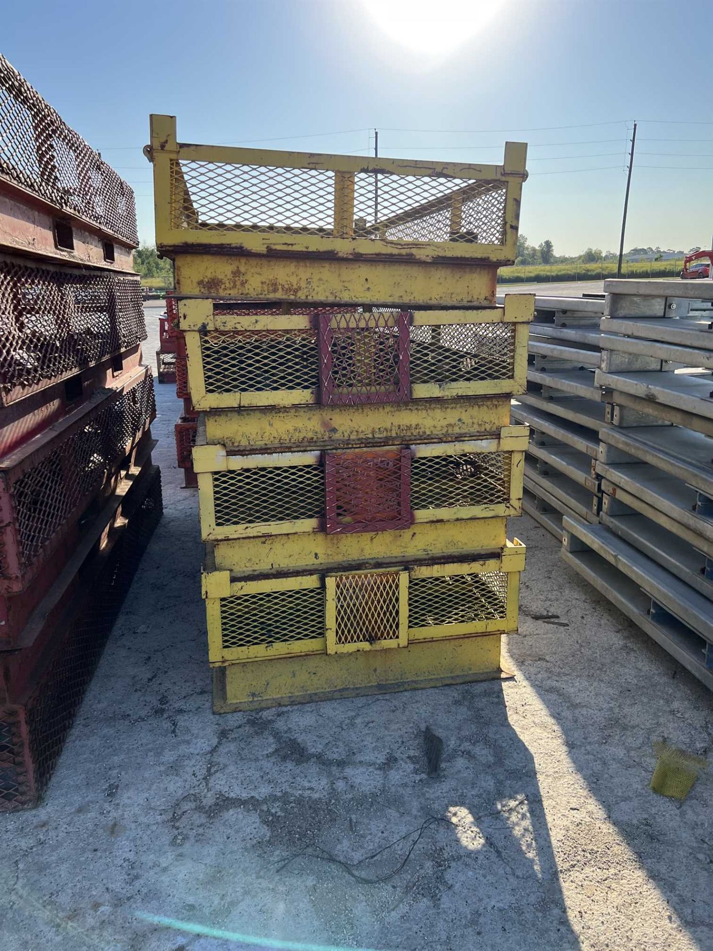 Lot of (14) Wire Mesh Fabricated Baskets, (4) 108" x 48" x 12" High (Yellow), (7) 122" x 62" x 22" - Image 6 of 8