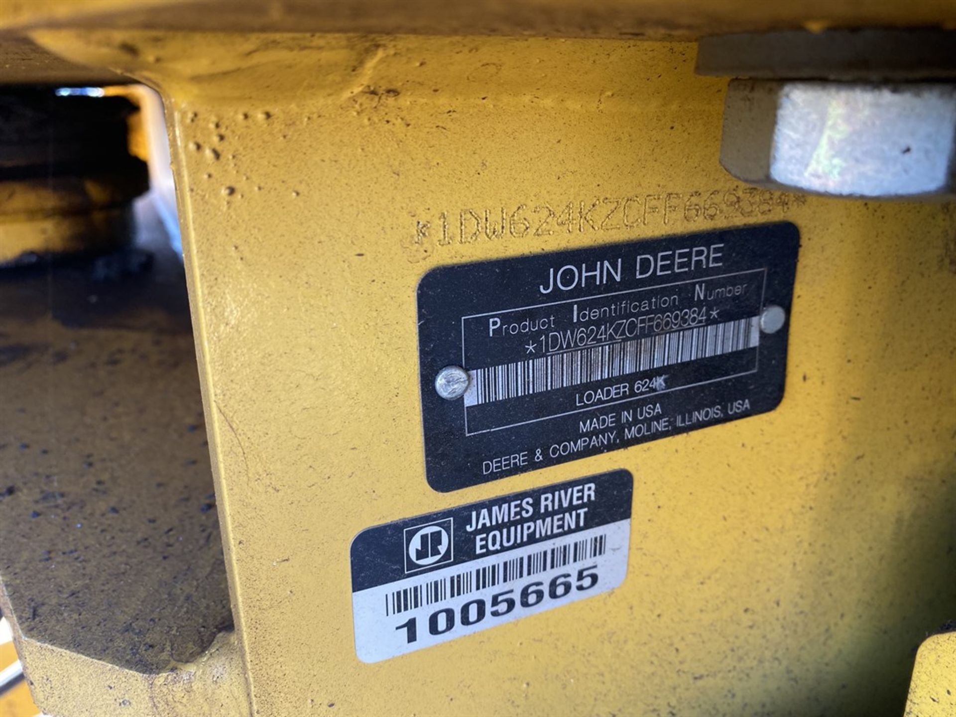 2015 DEERE 624K Wheel Loader, s/n 1DW624KZCFF669384, 6300 Hours, w/ Bucket, New - Image 3 of 10