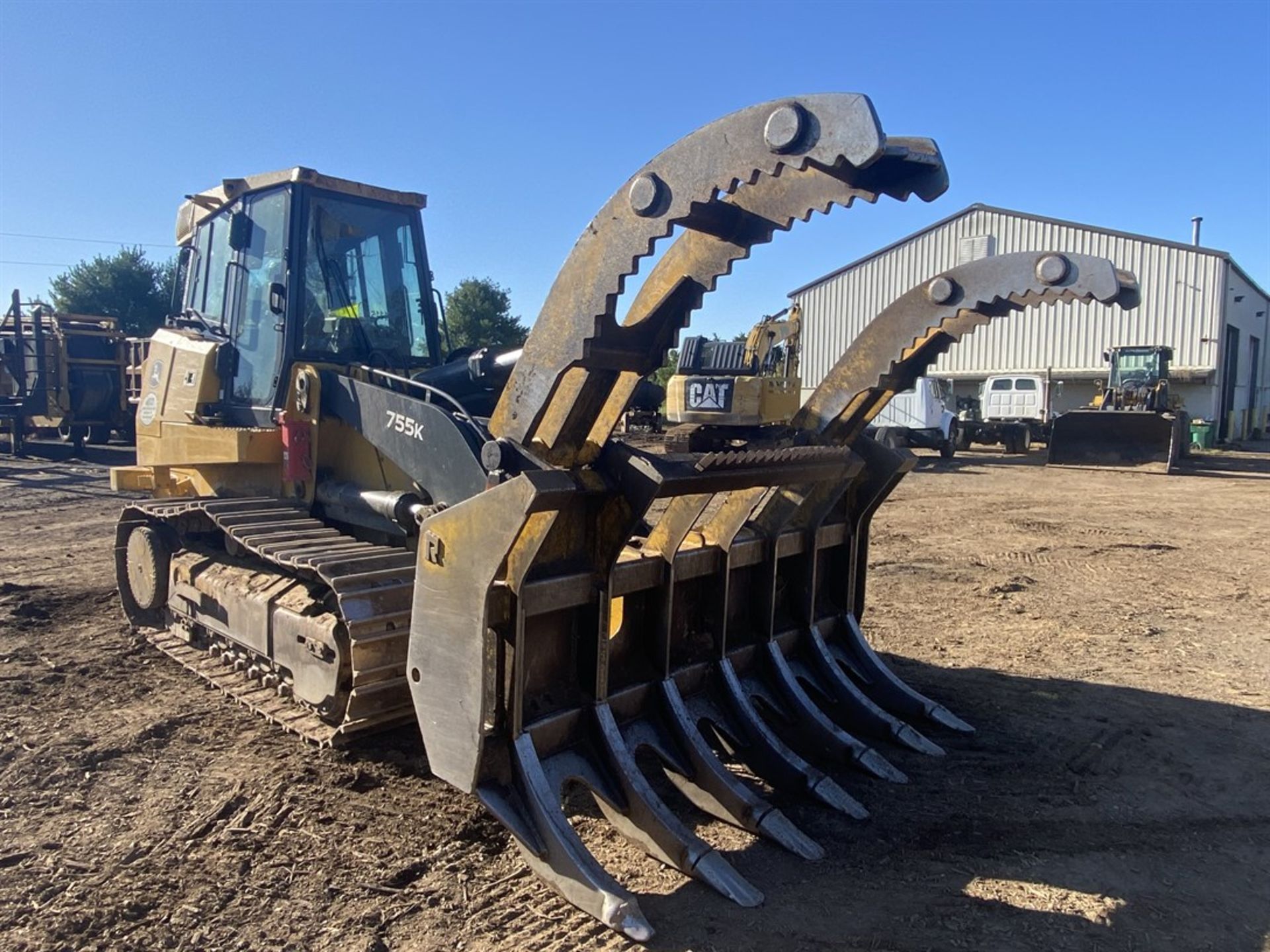 2018 DEERE 755K Track Loader, s/n 1T0755KXHJE334578, 6063 Hours, w/ Grapple Root Rake - Image 4 of 13