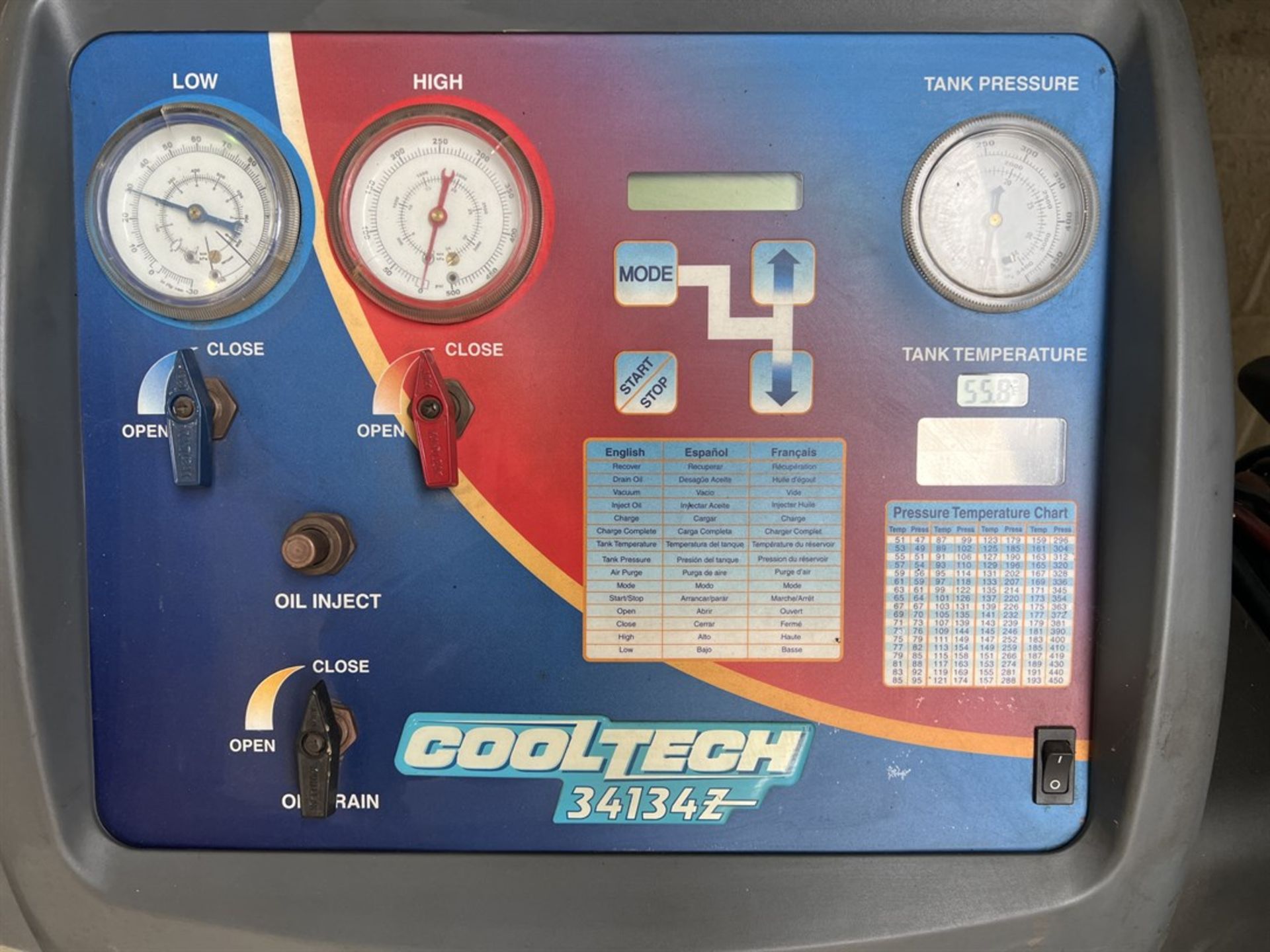 COOL TECH 34134Z Refrigerant Recovery, Recycling, and Recharging Station, s/n 113295 - Image 3 of 5