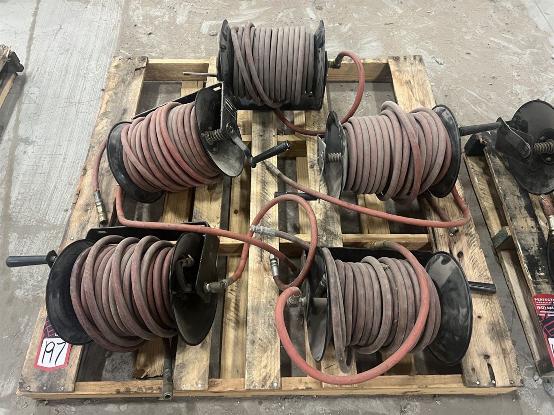 Lot of (5) Retractable Air Hose Reels