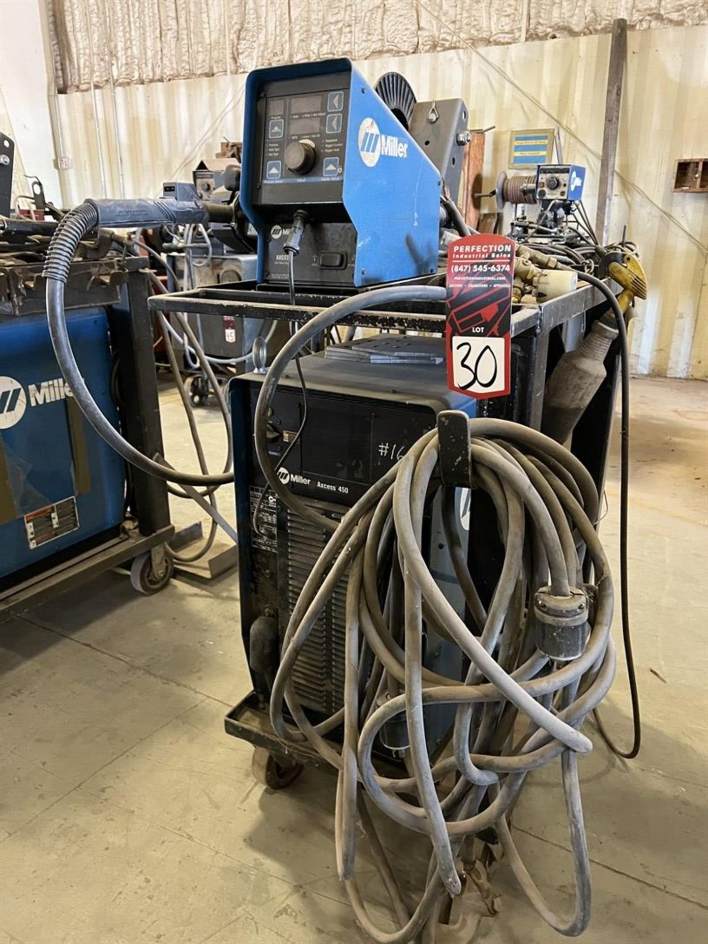 MILLER Axcess 450 MIG Welder, s/n MC331427U, w/ Axcess 40V Wire Feeder - Image 2 of 5