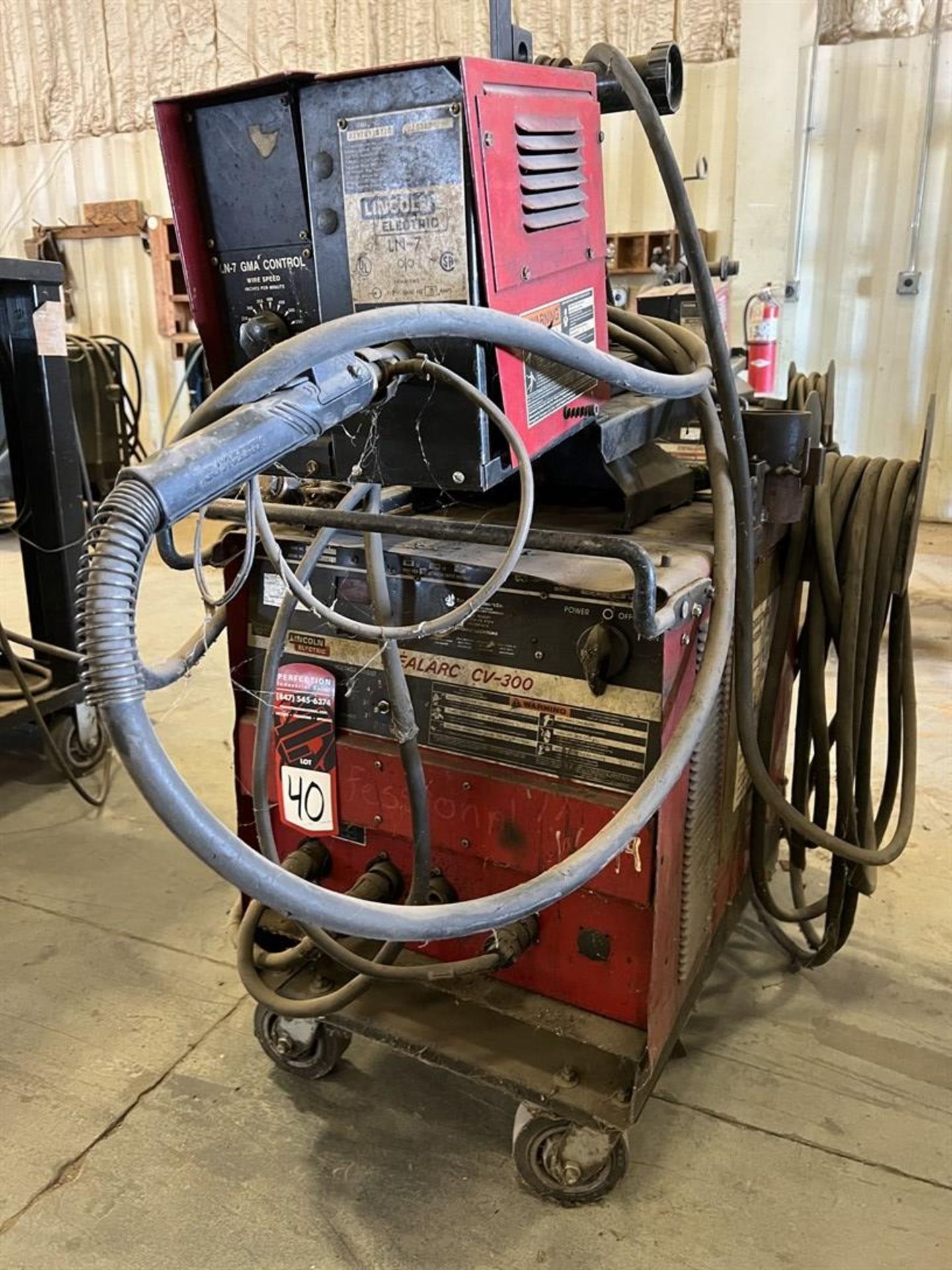 LINCOLN CV-300 MIG Welder, s/n AC849184, w/ Lincoln LN-7 Wire Feeder