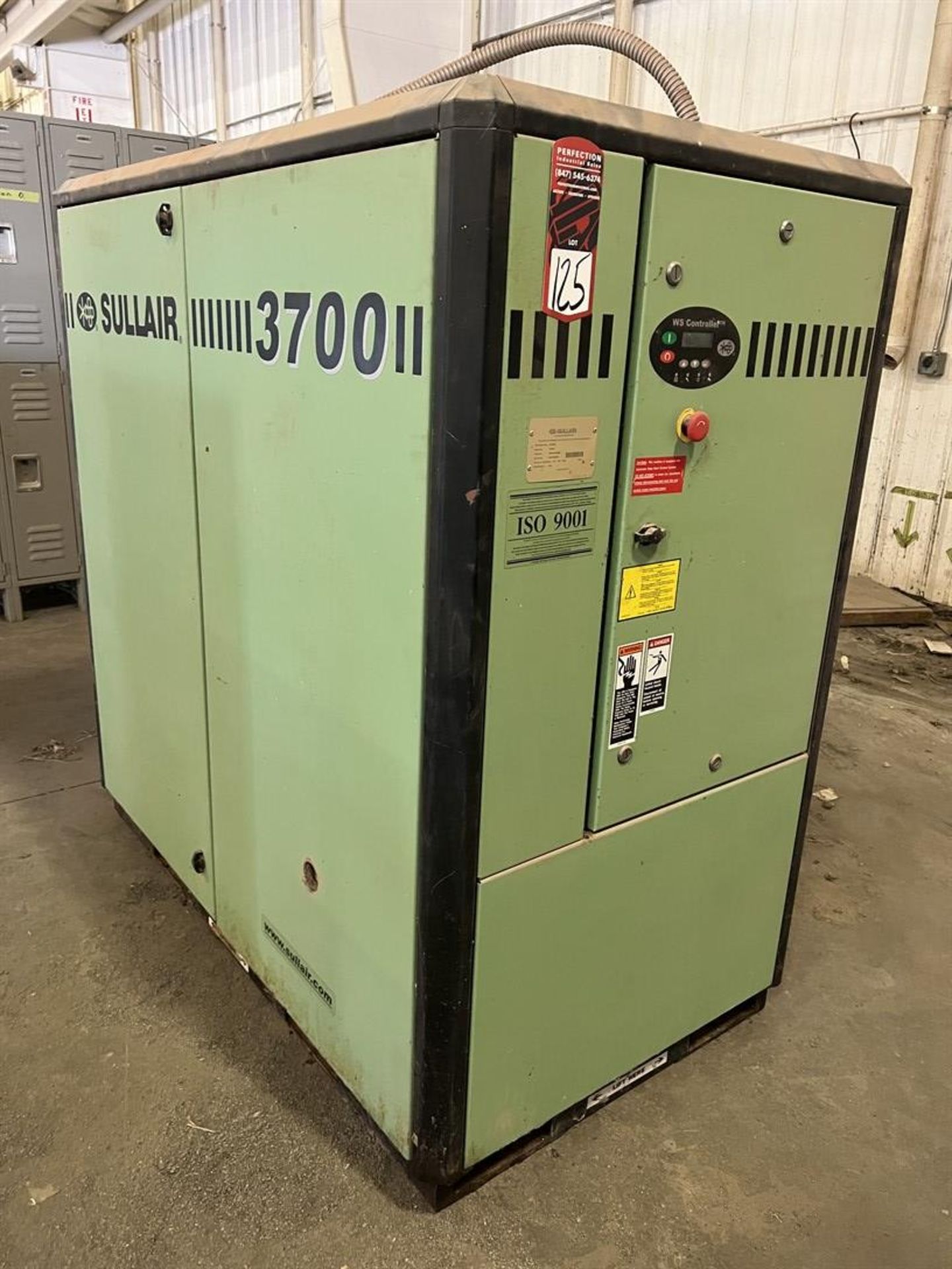 SULLAIR 3709/A Rotary Screw Type Air Compressor, s/n 200702140046, 125/135 PSIG,