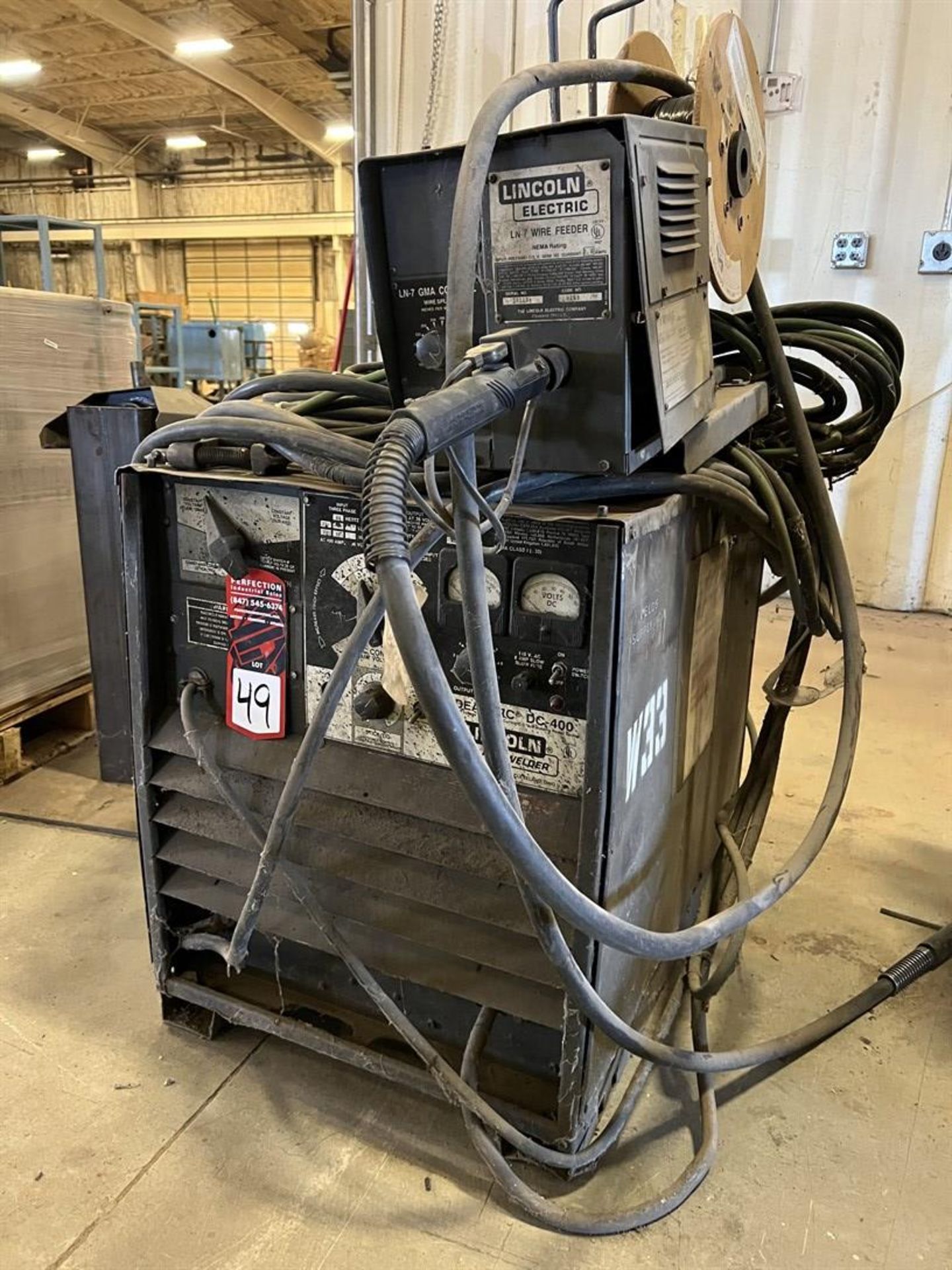 MILLER Idealarc DC-400 MIG Welder, s/n AC656430, w/ Lincoln LN-7 Wire Feeder - Image 2 of 5