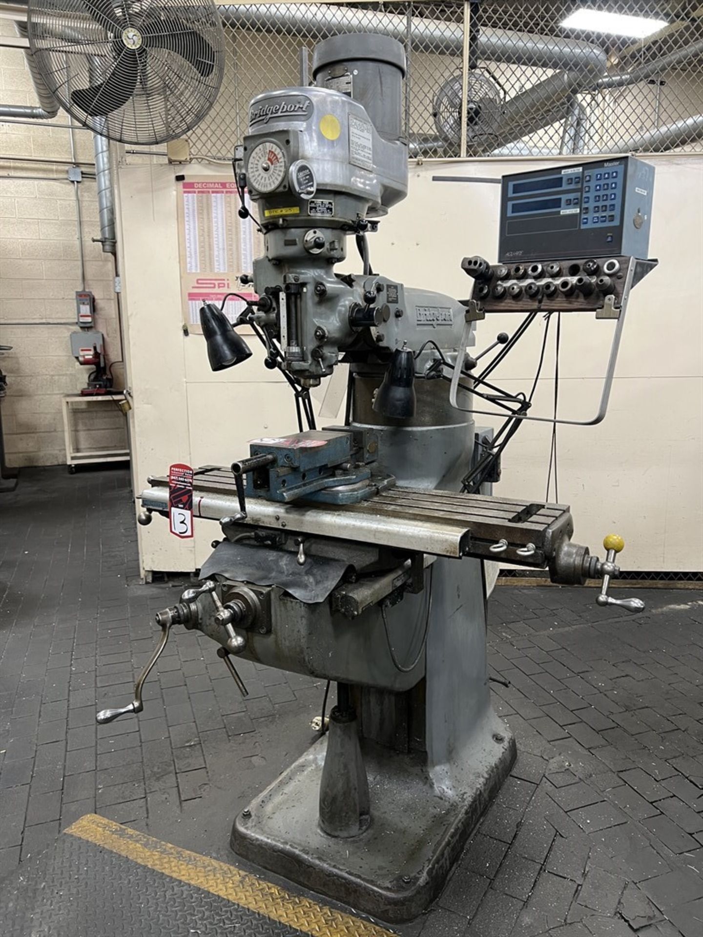 BRIDGEPORT 1.5 HP Milling Machine, s/n 148268, 9” x 42” Table, 60-4200 RPM, Acu-Rite Master G