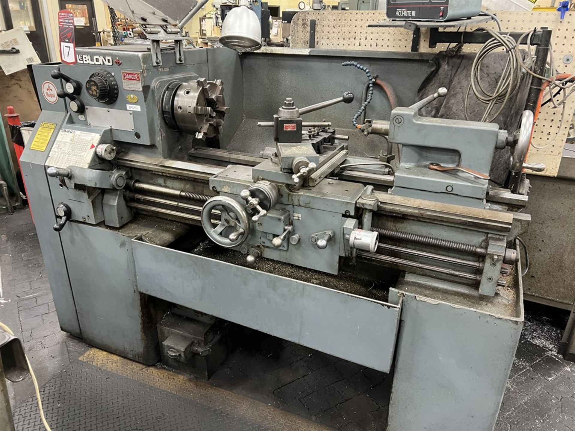 LEBLOND Regal 15” x 30” Tool Room Lathe, s/n 11C930, 8” 6-Jaw Chuck, Quick Change Tool Post, - Image 3 of 12