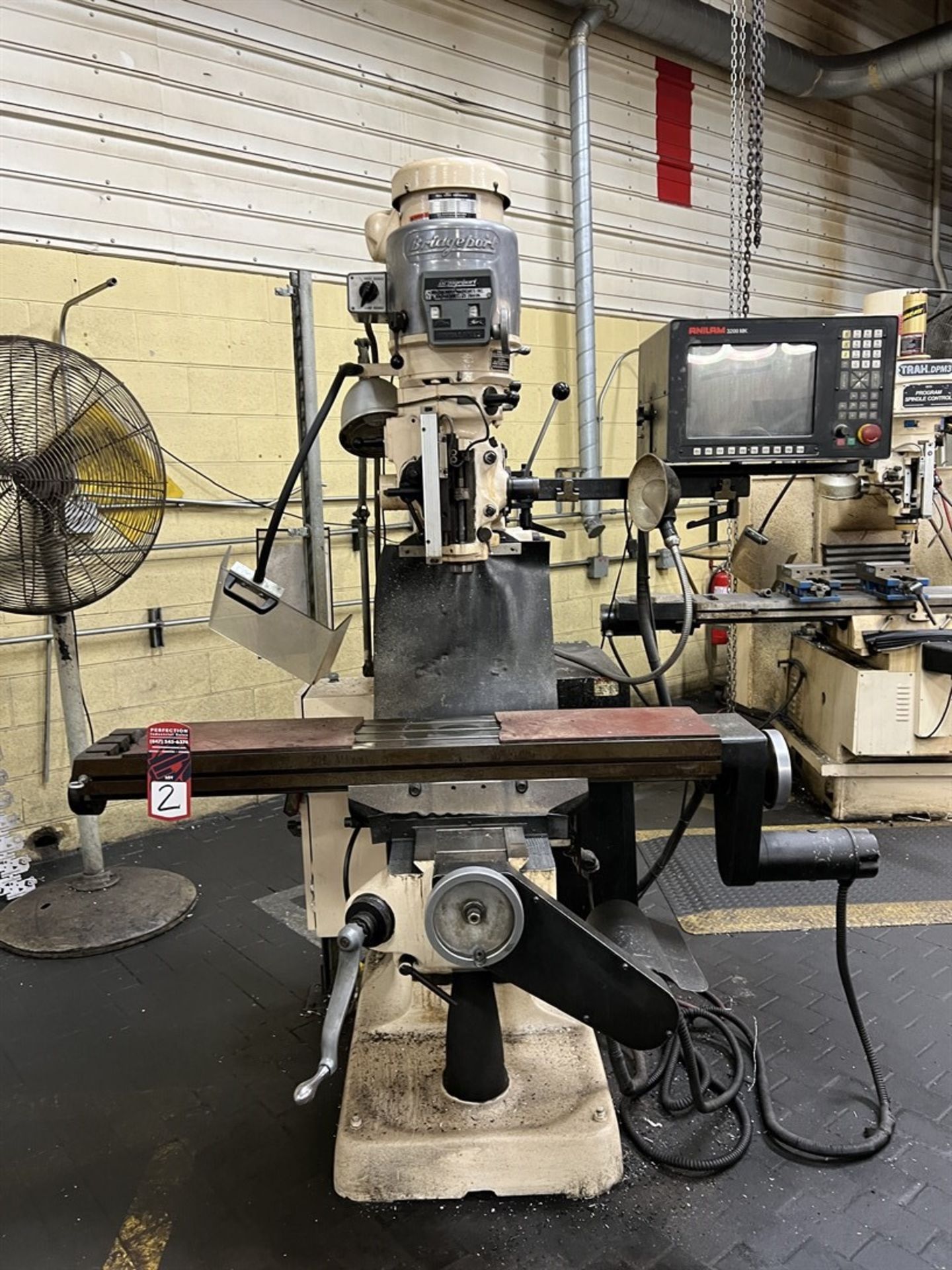 BRIDGEPORT SERIES I Milling Machine, s/n 281833, 9” x 48” Power Feed Table, 60-4200 RPM, Anilam - Image 2 of 9