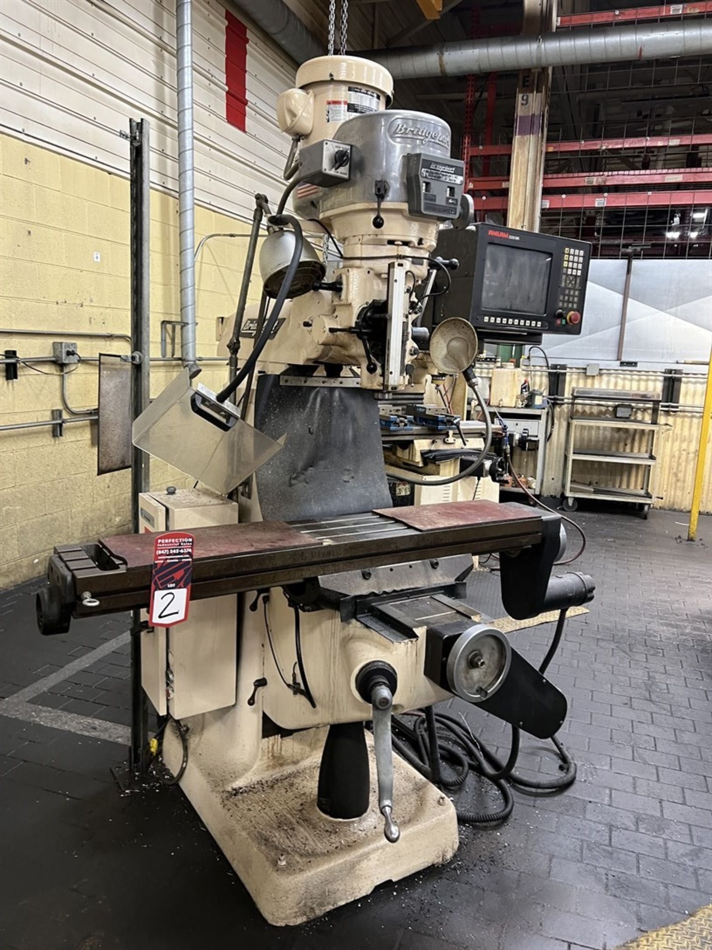 BRIDGEPORT SERIES I Milling Machine, s/n 281833, 9” x 48” Power Feed Table, 60-4200 RPM, Anilam - Image 3 of 9