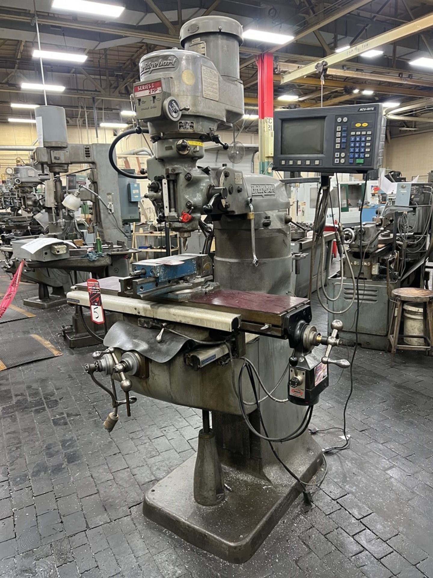 BRIDGEPORT Series I Milling Machine, s/n 207458, 9” x 42” Power Feed Table, 60-4200 RPM, Acu-Rite