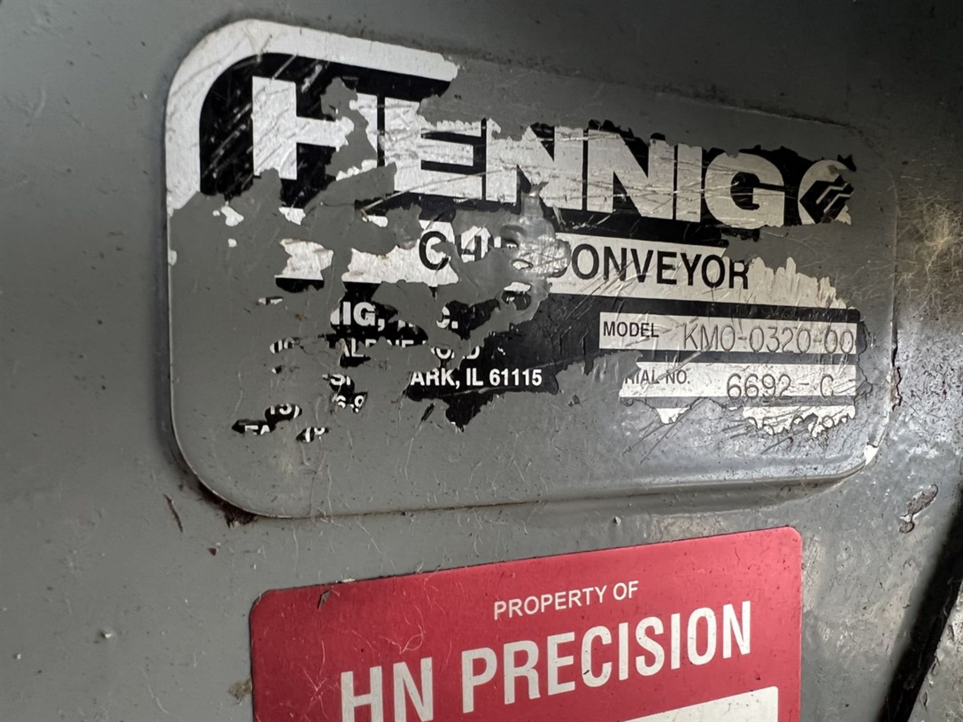 HENNIG KMO-0320-00 Chip Conveyor (A rigging and loading charge of $100 will be added to the - Image 3 of 3