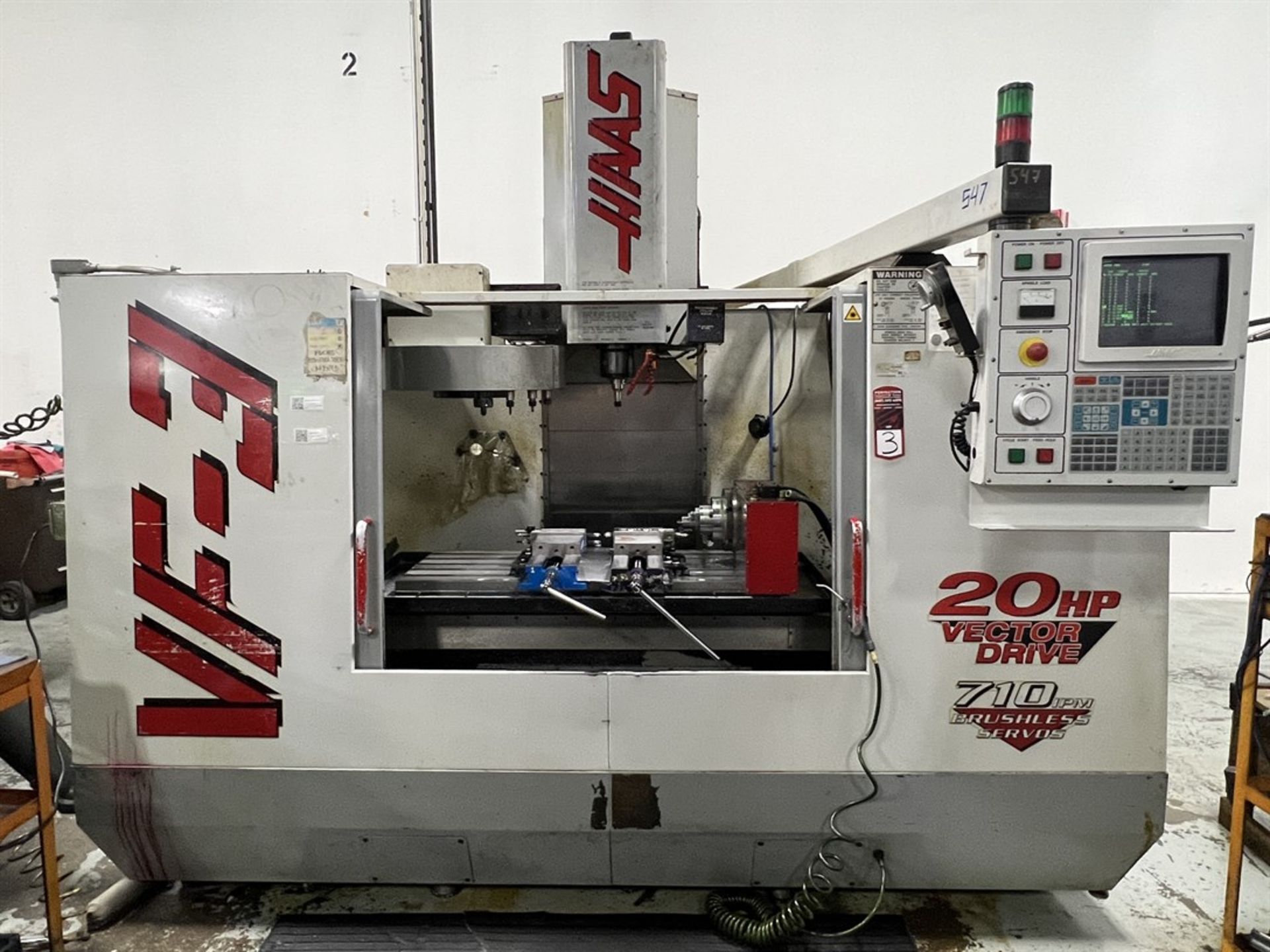 HAAS VF-3 Vertical Machining Center, s/n 16187, Haas Control, 40"X, 20"Y, 25"Z, 18" x 48" Table, CAT