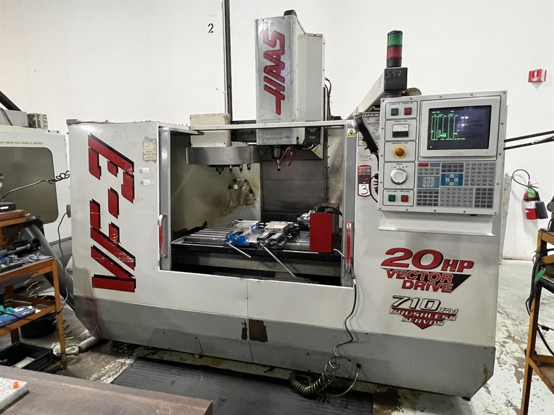 HAAS VF-3 Vertical Machining Center, s/n 16187, Haas Control, 40"X, 20"Y, 25"Z, 18" x 48" Table, CAT - Image 2 of 9