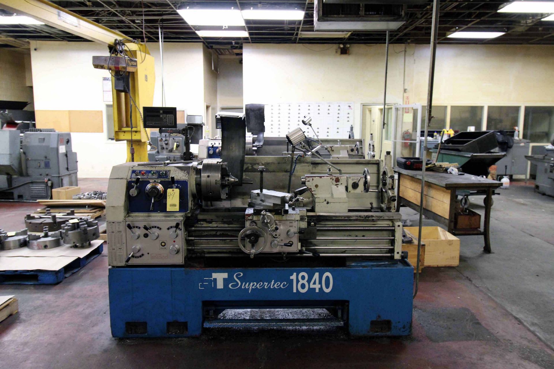 ENGINE LATHE, SUPERTEC MDL. 1840, new 2011, 18” swing, 40” dist. btn. centers, 2-axis D.R.O., 12"