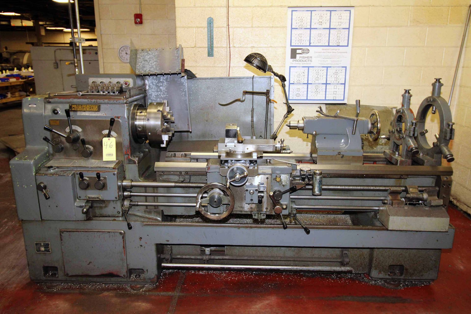 GAP BED ENGINE LATHE, WHACHEON MDL. 520X1500, 20” sw. over bed, 60” dist. btn. centers, (2) - Image 2 of 6
