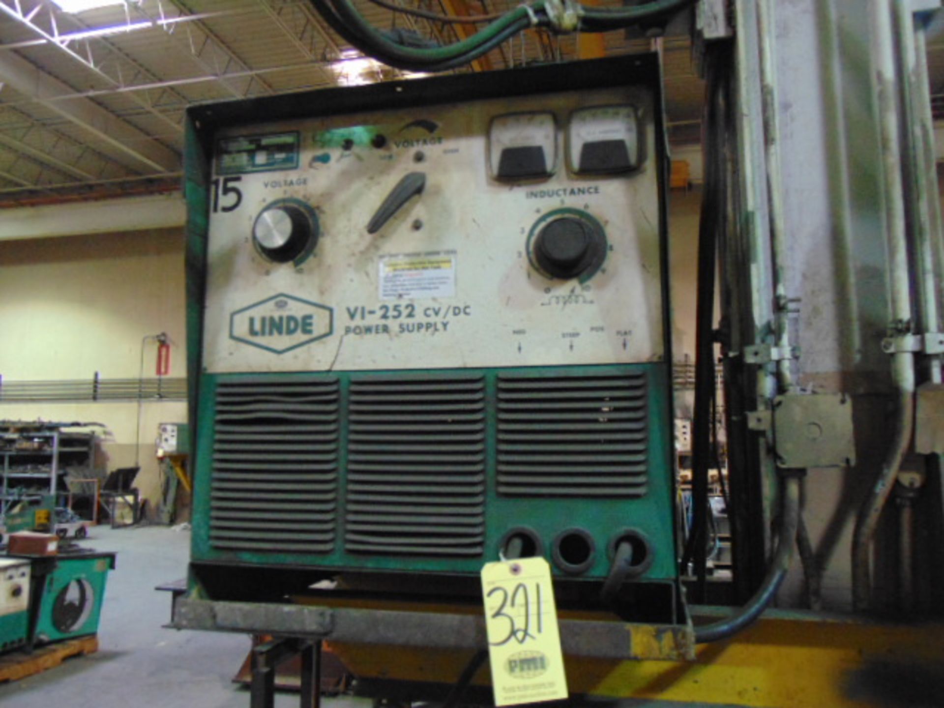 MIG WELDER, LINDE VI-252, 250 amps @ 37 v., 100% duty cycle, Linde wire feed unit