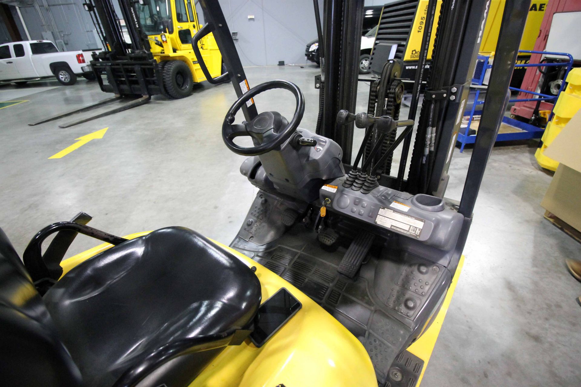 LPG FORKLIFT, HAMECH 5,000 LB. BASE CAP. MDL. G25ST-16, new 2008, 514.4 Hours on Meter, LPG pwrd., - Image 8 of 8