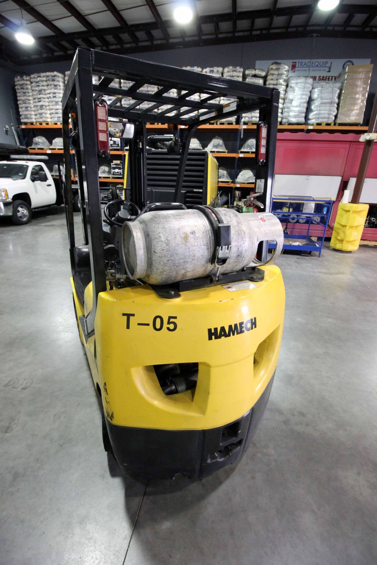 LPG FORKLIFT, HAMECH 5,000 LB. BASE CAP. MDL. G25ST-16, new 2008, 514.4 Hours on Meter, LPG pwrd., - Image 3 of 8