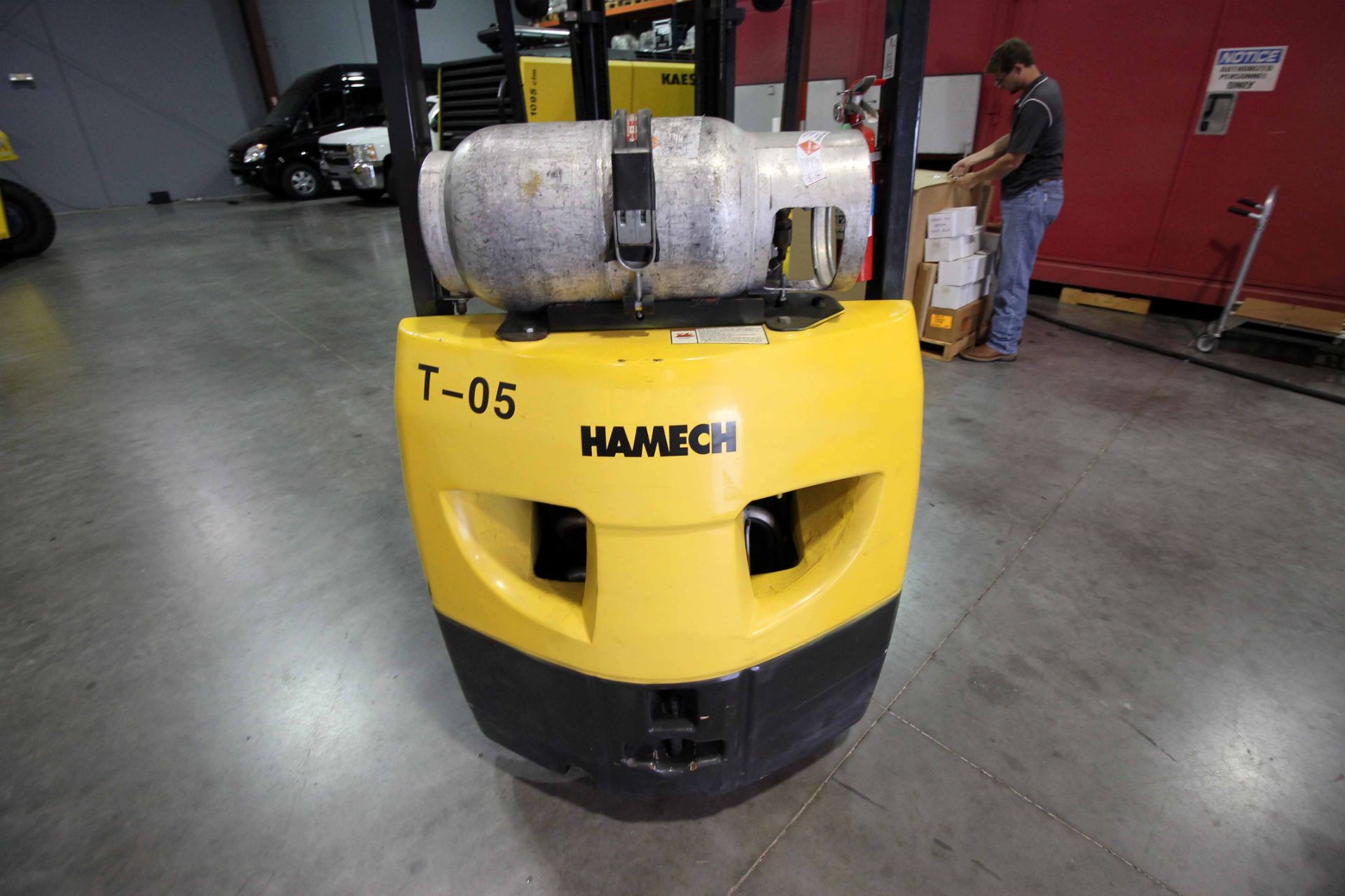 LPG FORKLIFT, HAMECH 5,000 LB. BASE CAP. MDL. G25ST-16, new 2008, 514.4 Hours on Meter, LPG pwrd., - Image 5 of 8