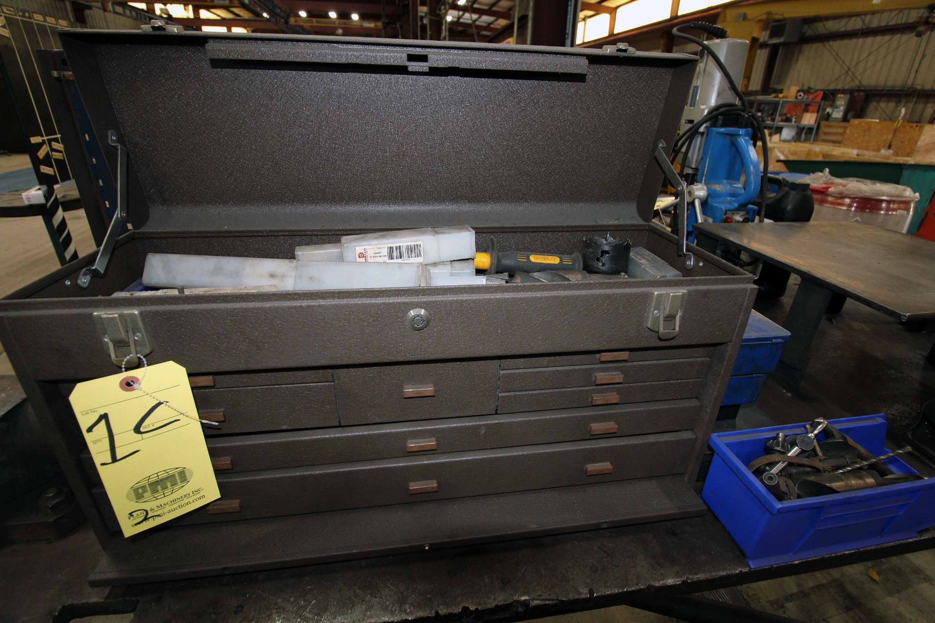 LOT CONSISTING OF: Kennedy 8-drawer tool box, w/ drill bits & Huot 4-drawer drill cabinet (Located