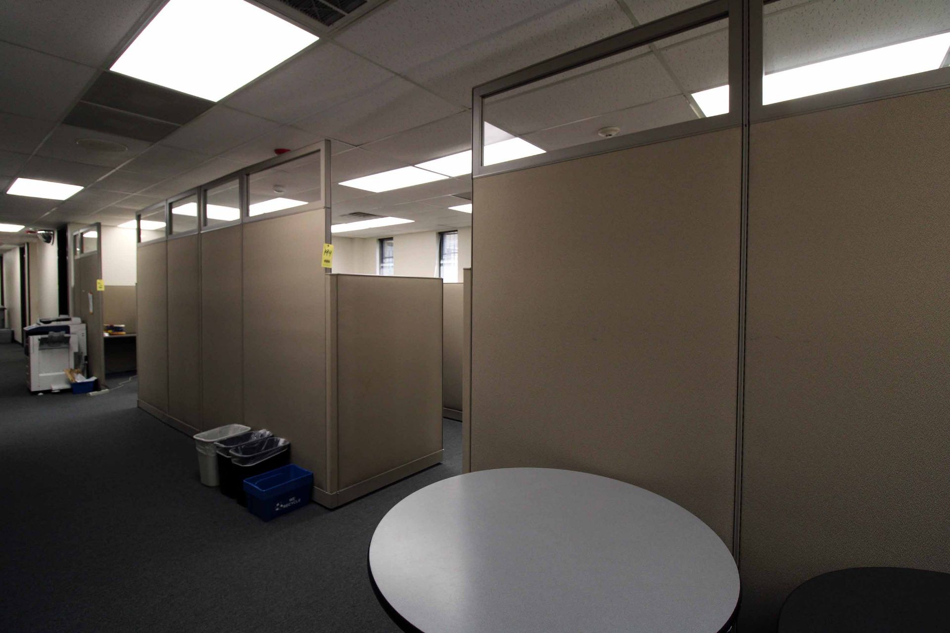 LOT OF CUBICLE STATIONS: (10) stations w/ dividing wall (Note: no computer equipment, phones or