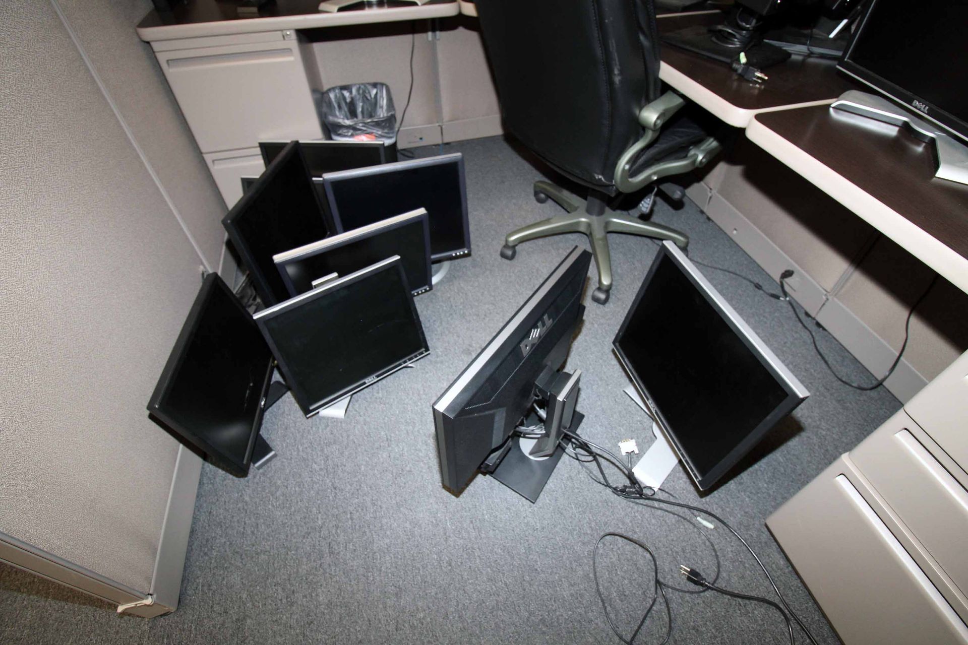 LOT CONSISTING OF: (approx. 14) computer monitors, (1) Poweredge CPU, many boxes of cables ( - Image 4 of 6