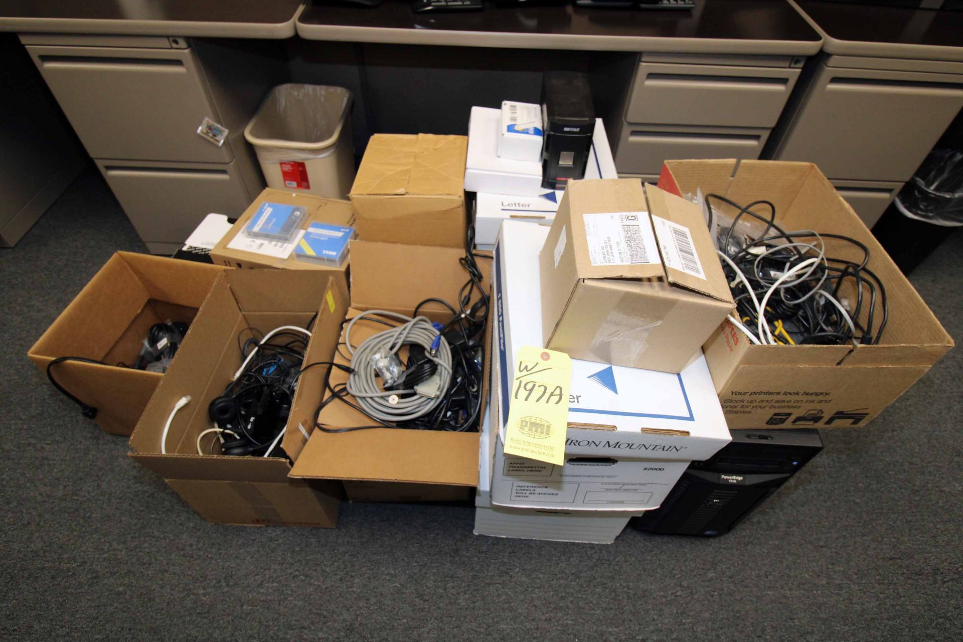 LOT CONSISTING OF: (approx. 14) computer monitors, (1) Poweredge CPU, many boxes of cables ( - Image 5 of 6