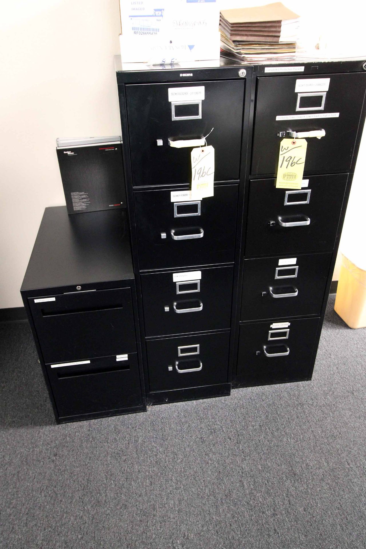 LOT CONSISTING OF: (2) 4-drawer vertical file cabinets & (1) 2-door cabinet, 18" x 36" x 72" ( - Image 3 of 3