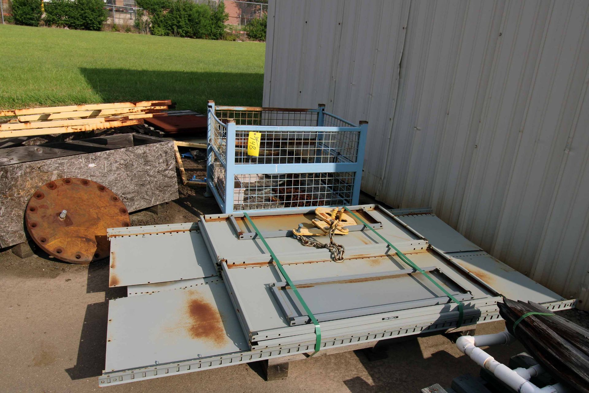 LOT CONSISTING OF: pallet rack parts, (approx. 5) metal storage bins, & misc. shelving (Located - Image 3 of 3