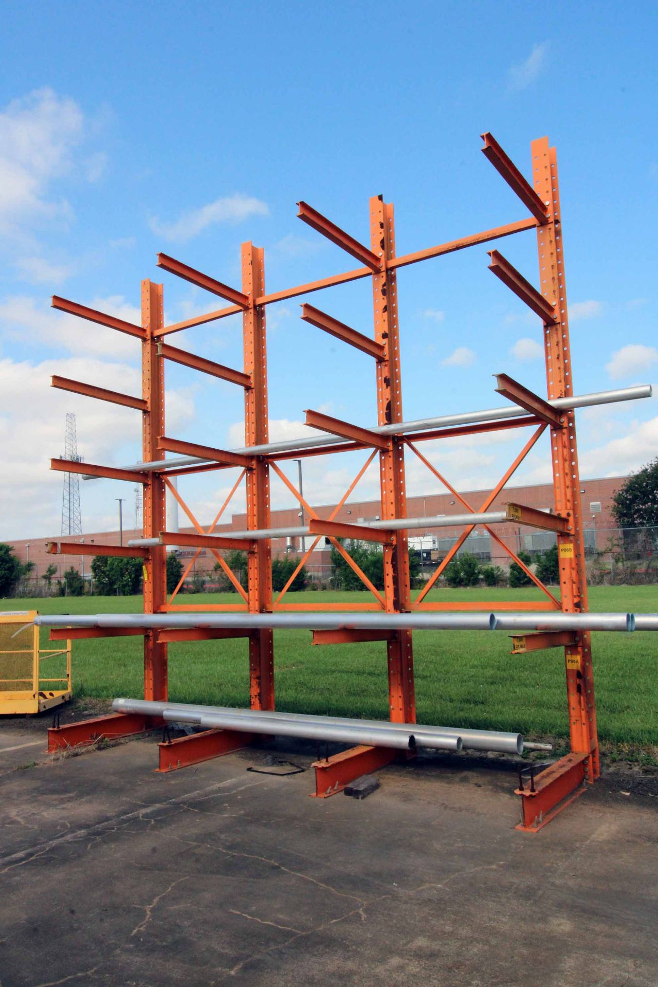 LOT OF CANTILEVER RACK SECTIONS (3): 4' arms x 15'W. x 10'ht., w/ contents (Located at: Emco Wheaton