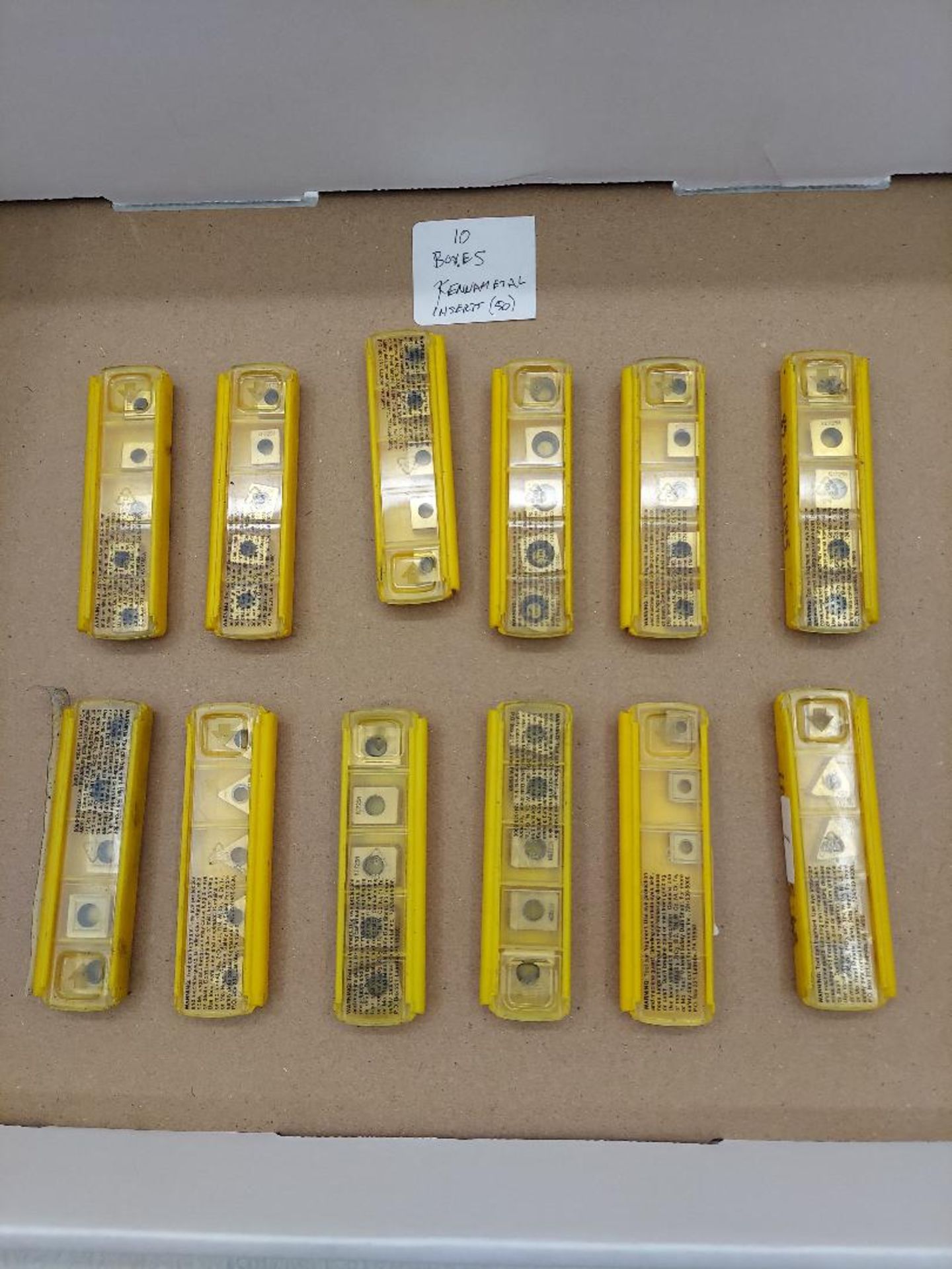 LOT OF (TWELVE BOXES, 5 EACH) KENNAMETAL CARBIDE INSERTS, new (Packing & Crating Charge $20.00) (