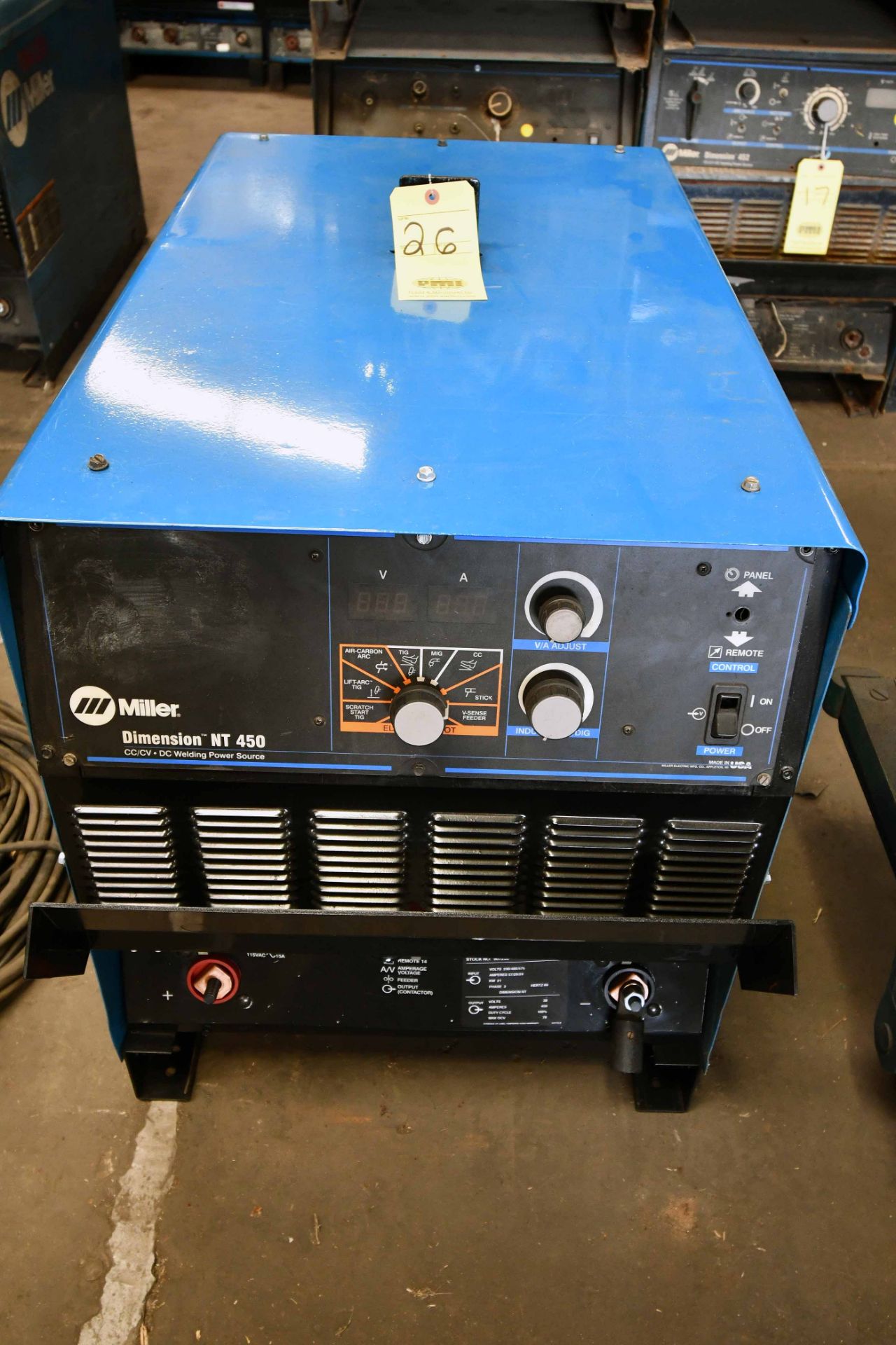 WELDING POWER SOURCE, MILLER DIMENSION NT450, new 2007, 575 v., 23 amp @100% duty cycle, S/N